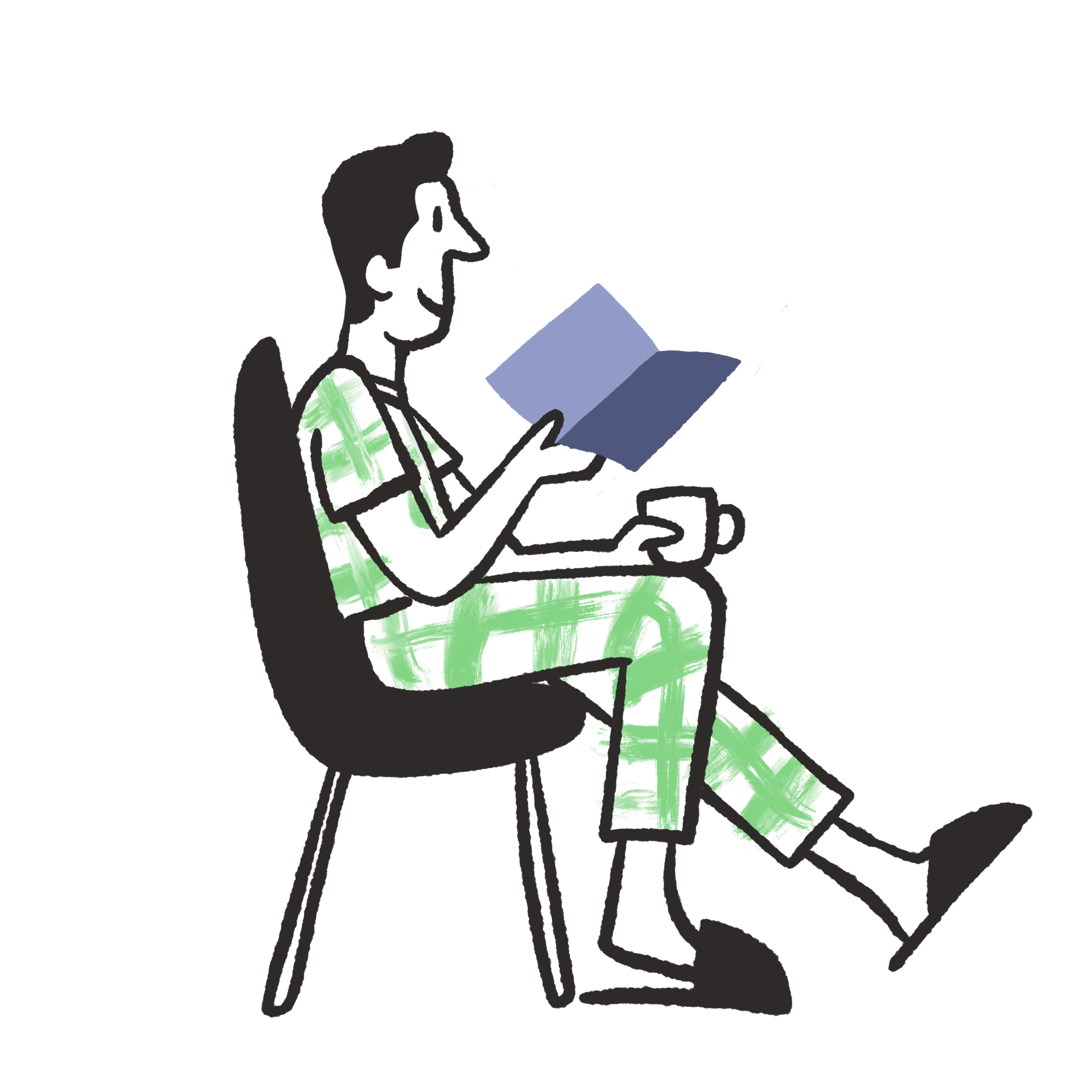 An man reading a book