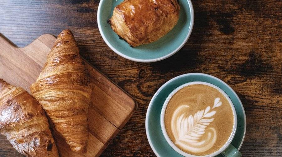 Gramos Coffee Bar, Croissant and Cafe Au Lait
