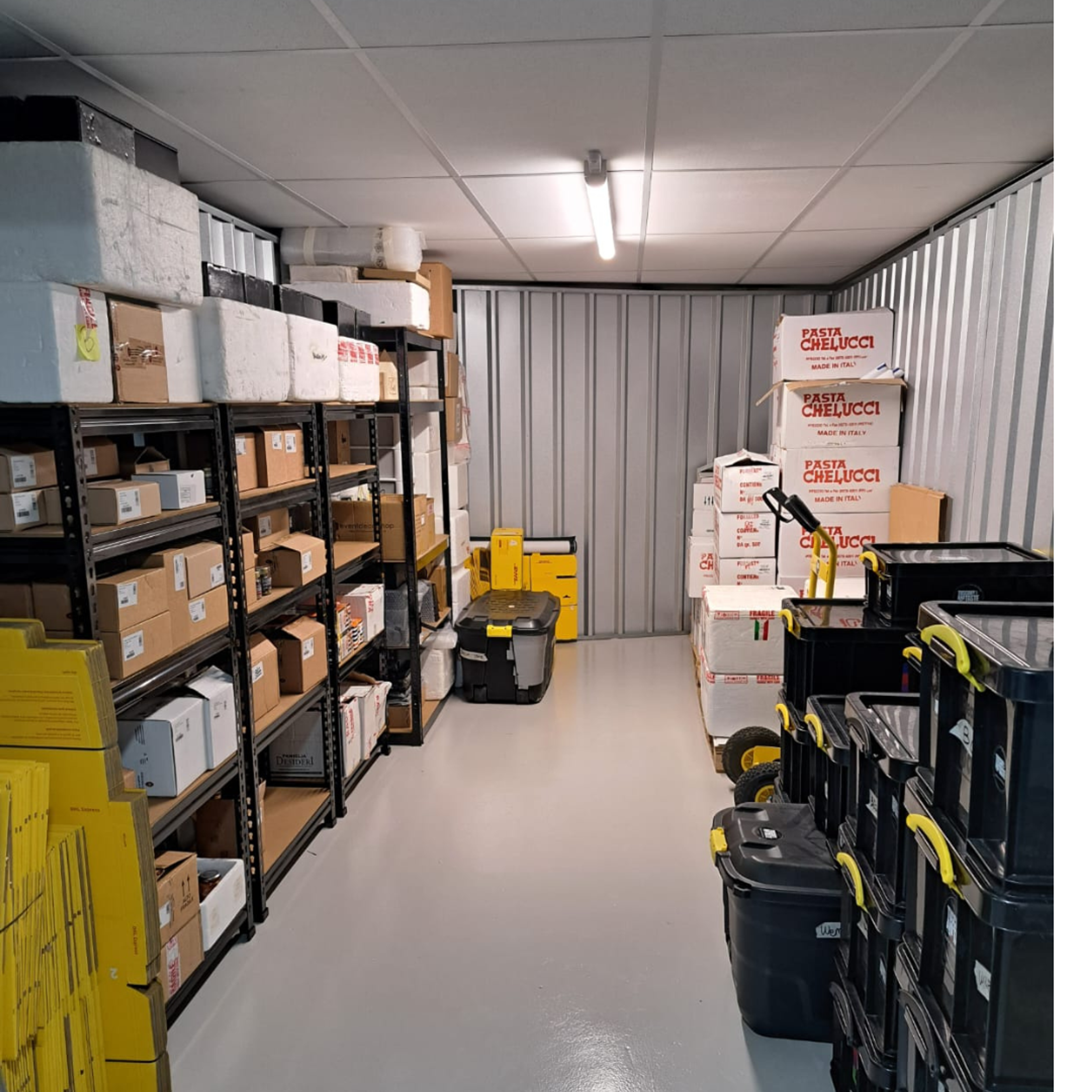 business inventory inside a HOLD storage unit