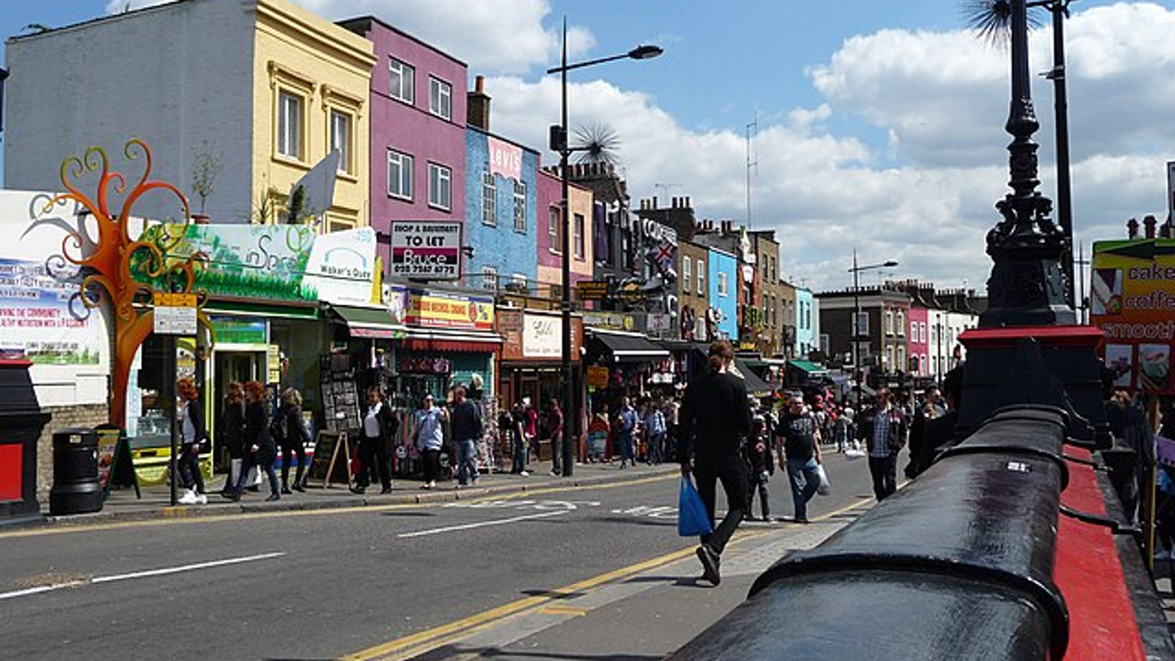 Camden High Street and Chalk Farm Road Bridge 29 April 2009