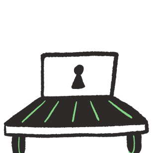 illustration of padlock trolley