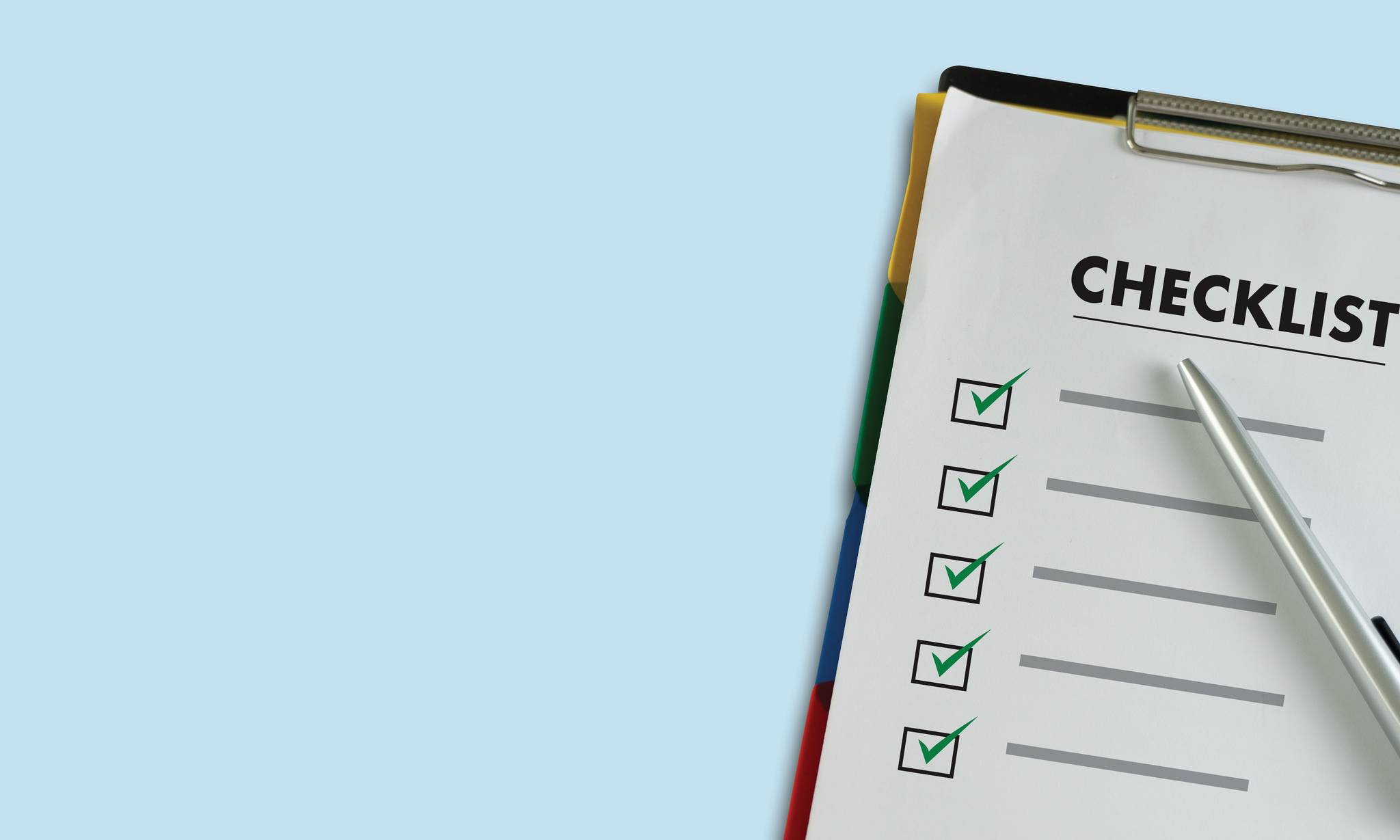 checklist blue background