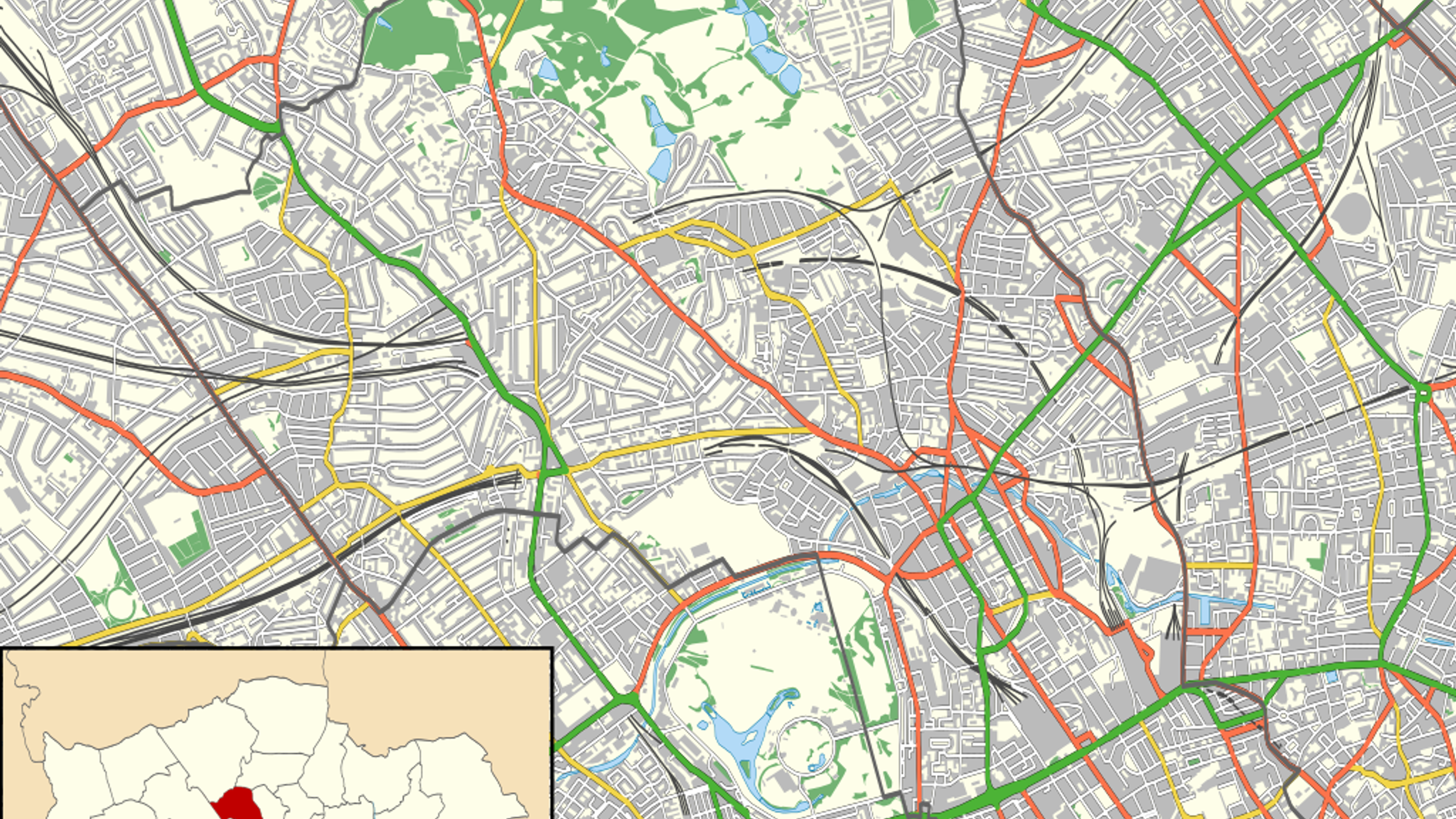 Map of London showing Primrose Hill