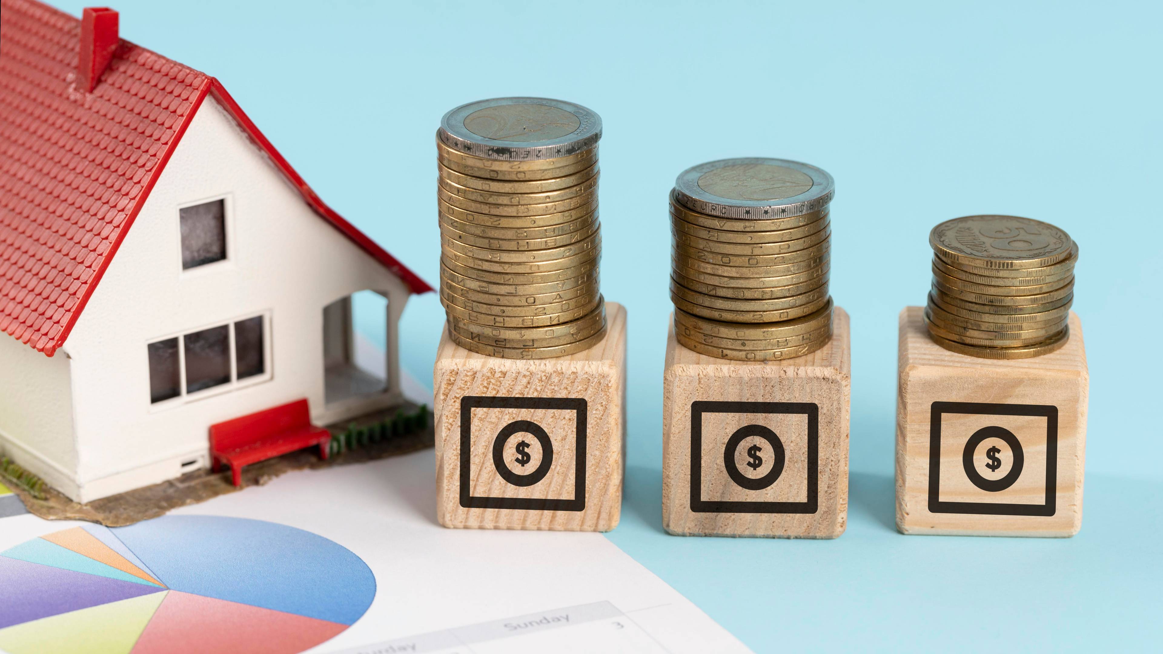 House with coins on blocks