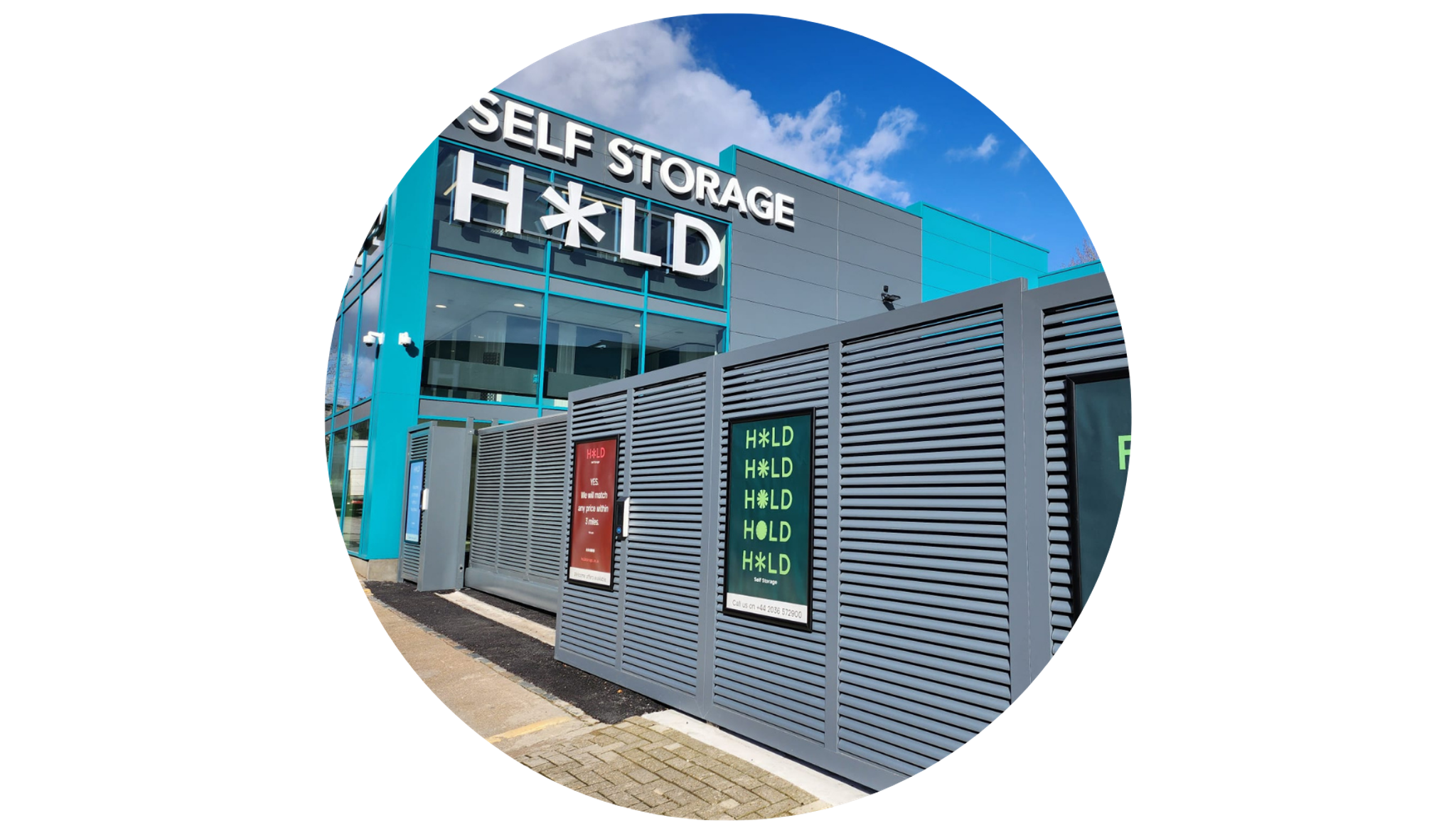 view of outside of hold storage facility