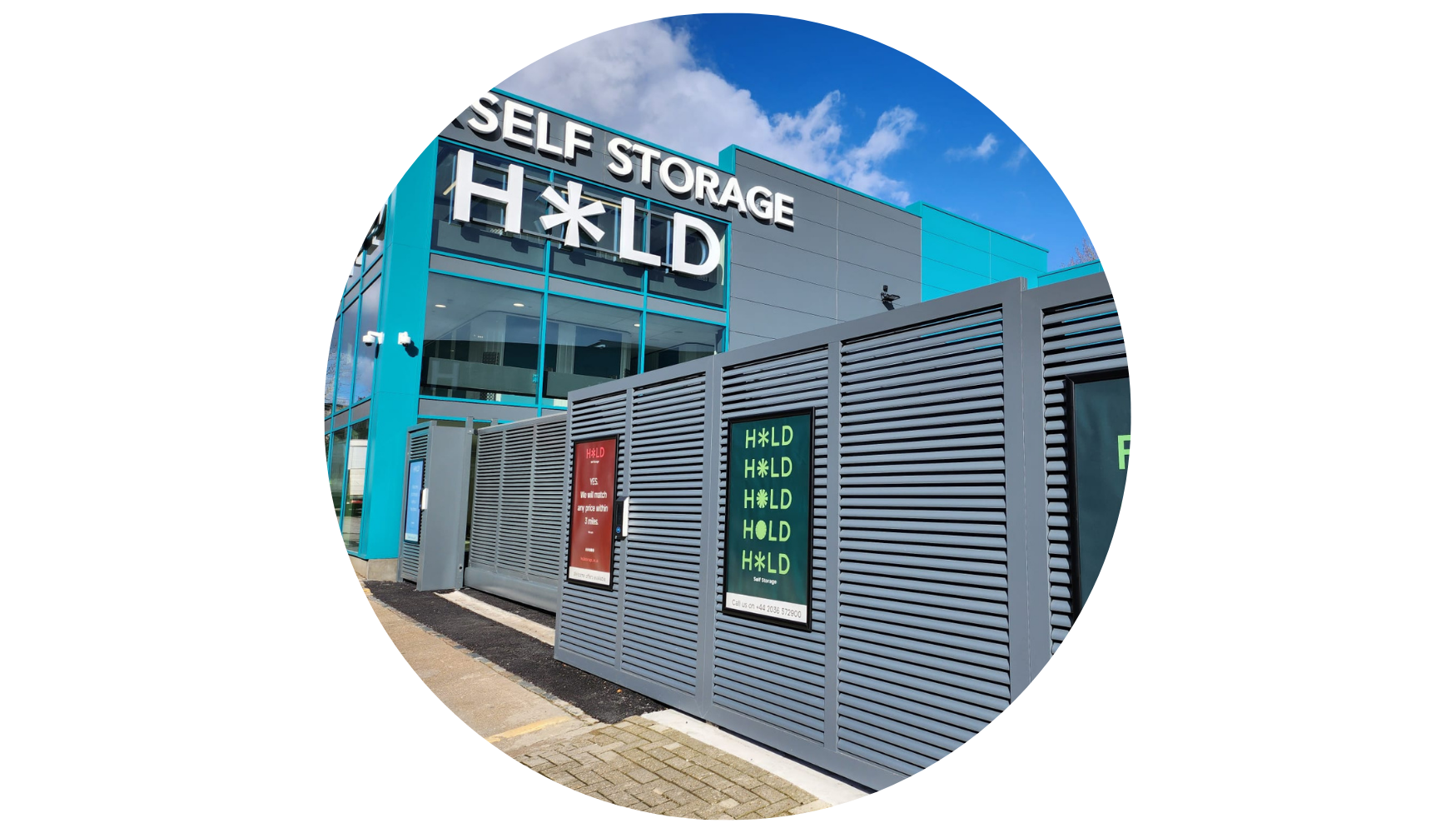 view of outside of hold storage facility