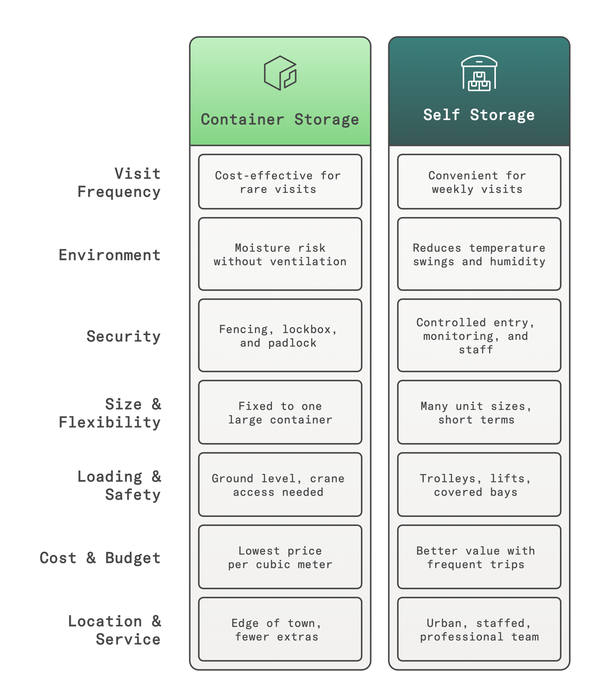 container storage vs self storage infographic
