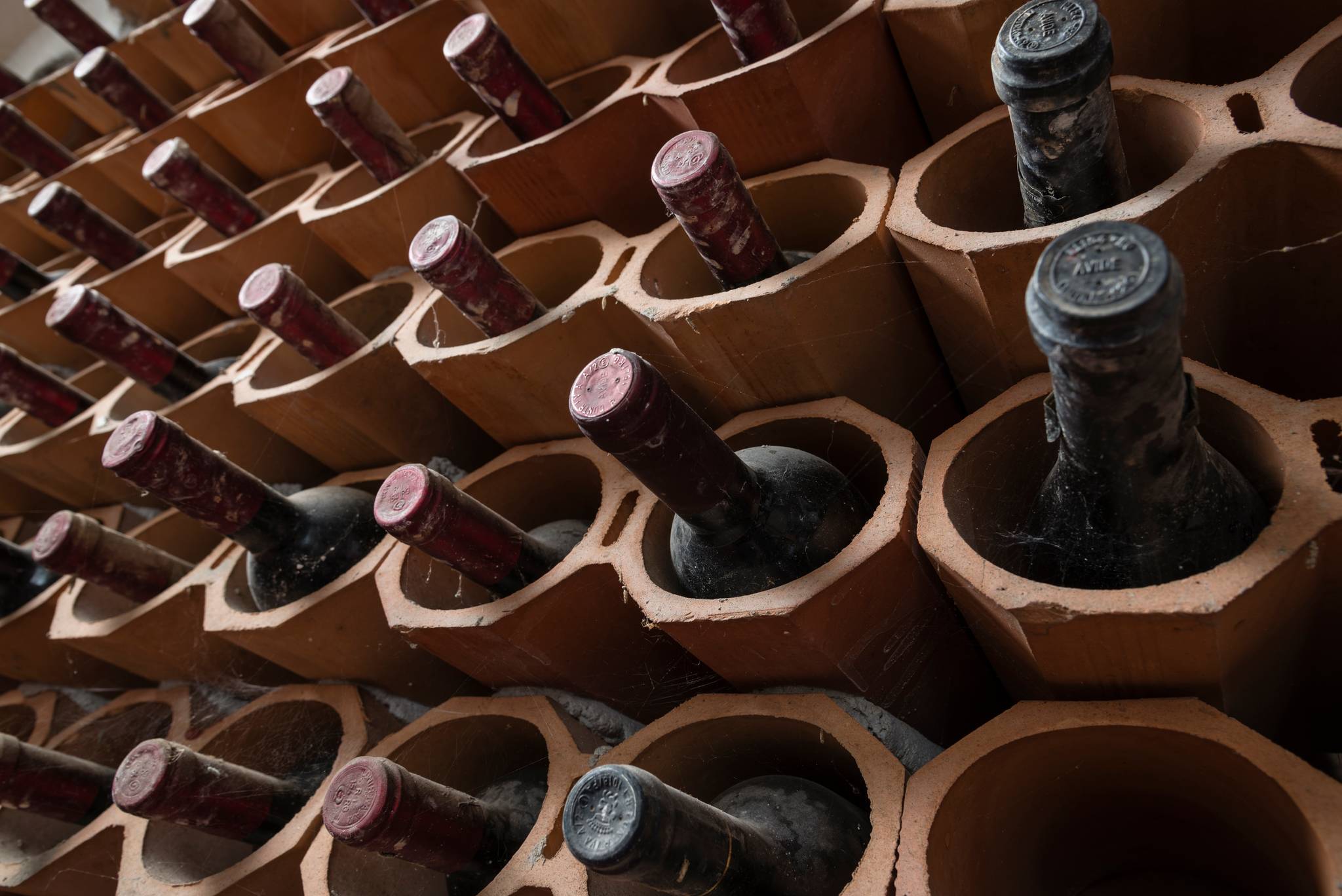 A close up of a stack of wine