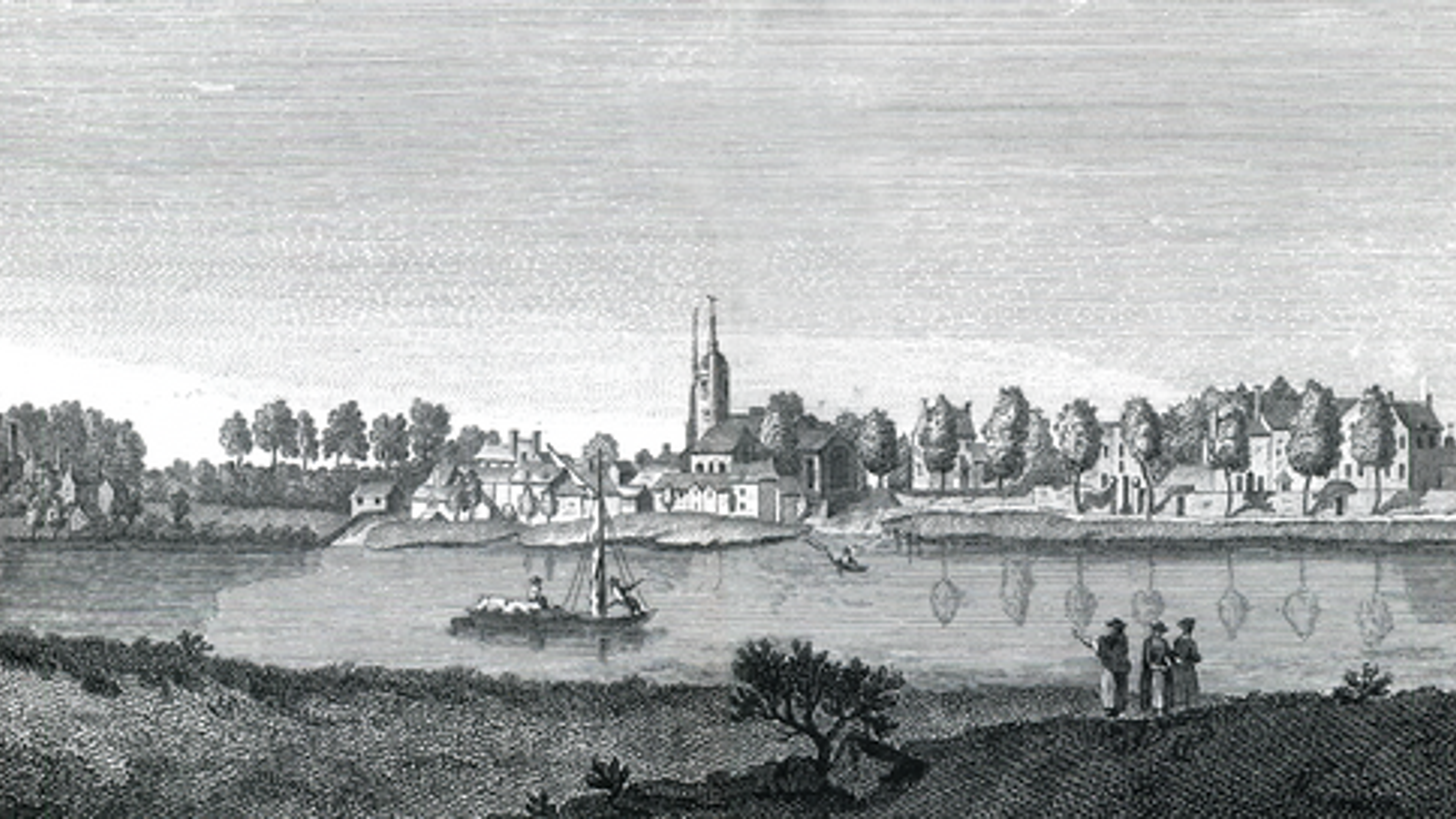 Chiswick from the river, in Walter Harrison's History of London, c. 1775