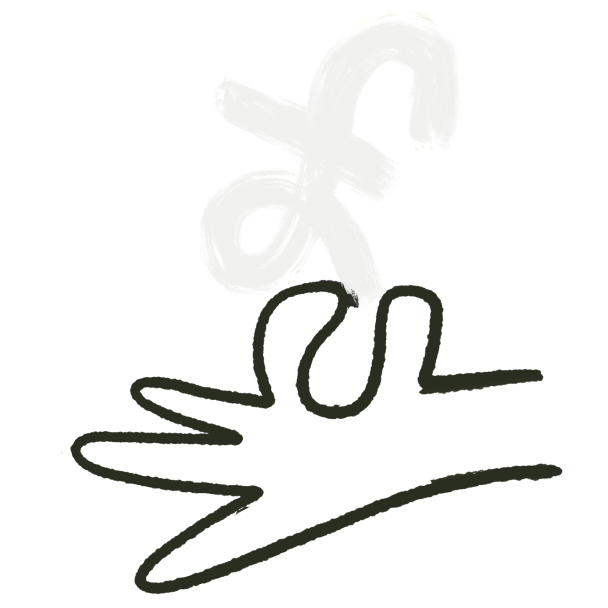 illustration of hand holding coin