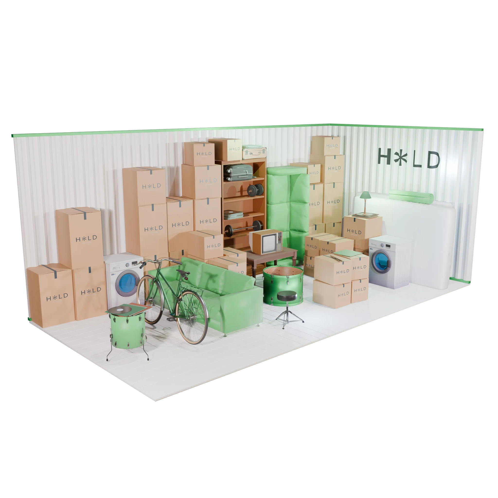 HOLD Self Storage model of large commercial storage space