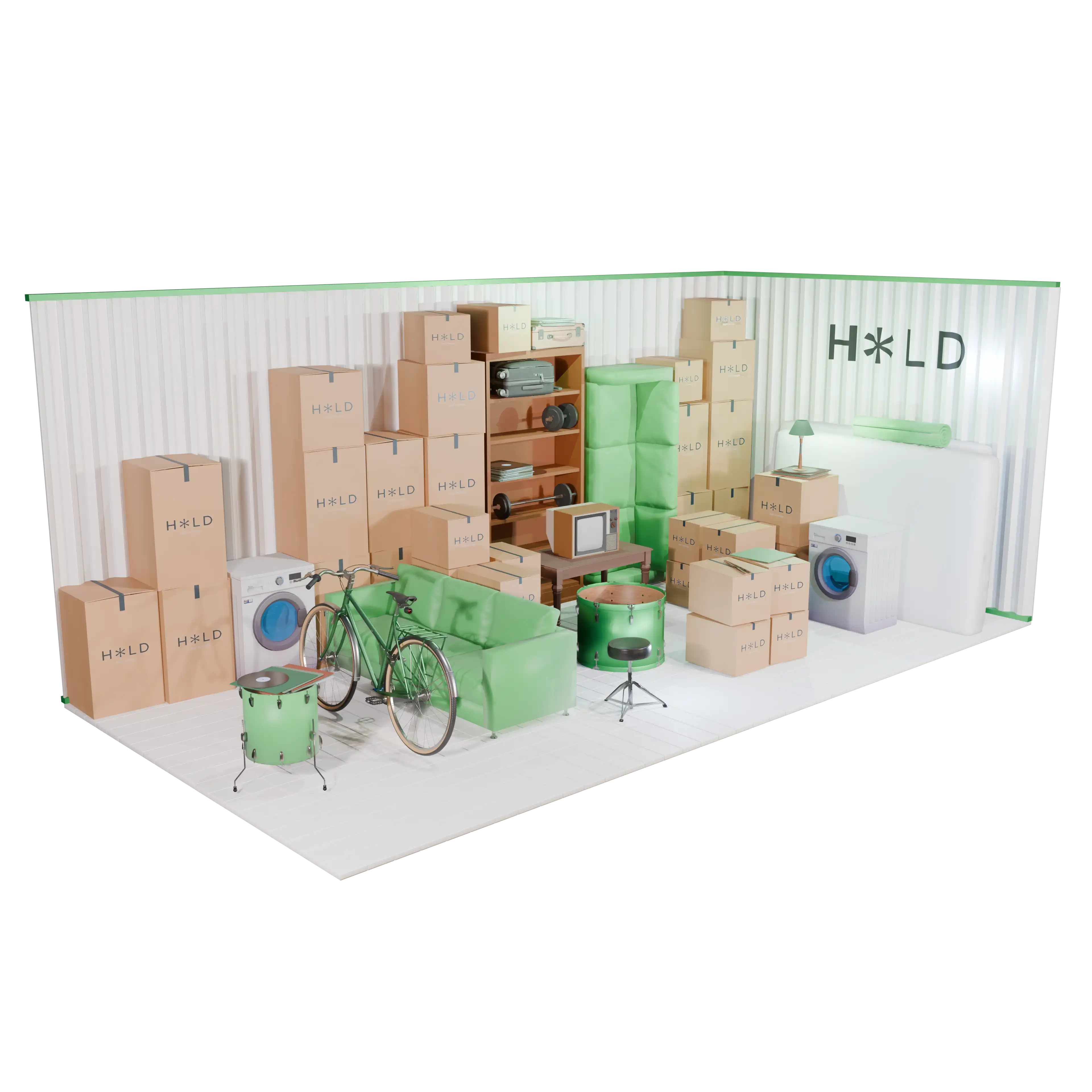 HOLD Self Storage model of large commercial storage space