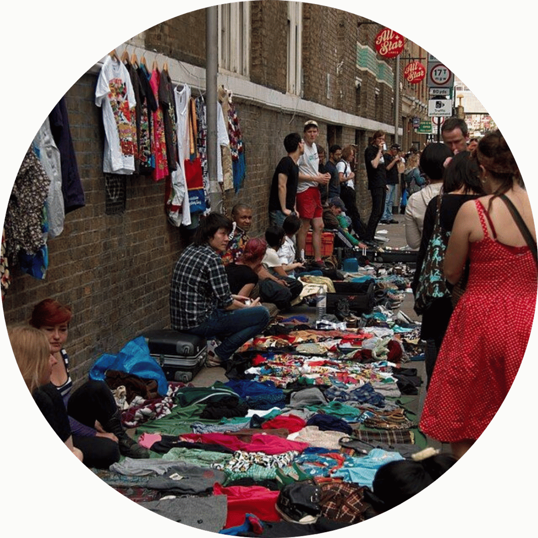 brick lane market traders on street