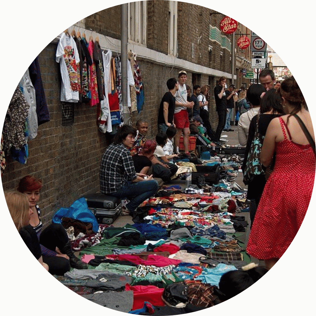 brick lane market traders on street
