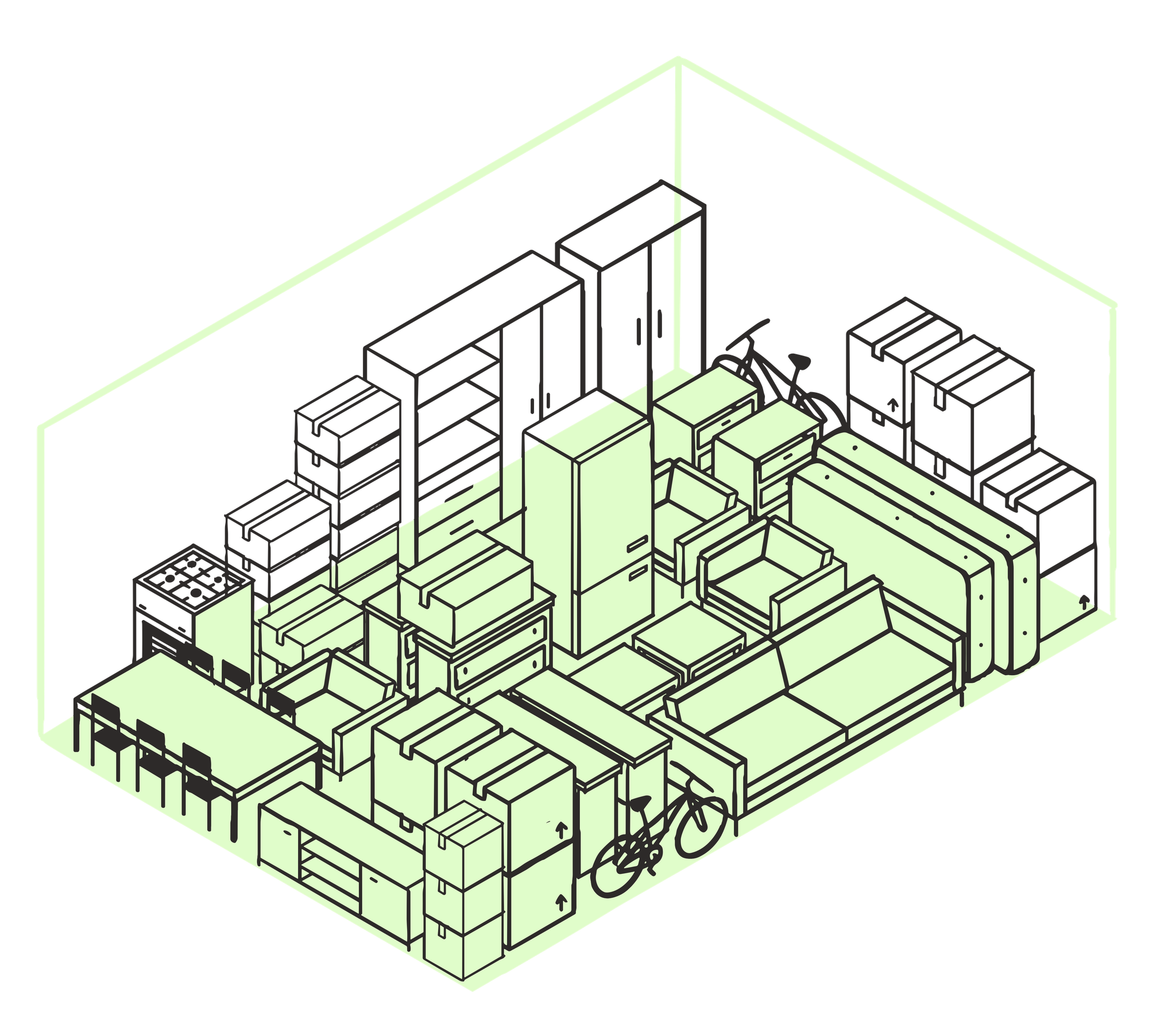 300 plus square foot warehouse storage unit diagram