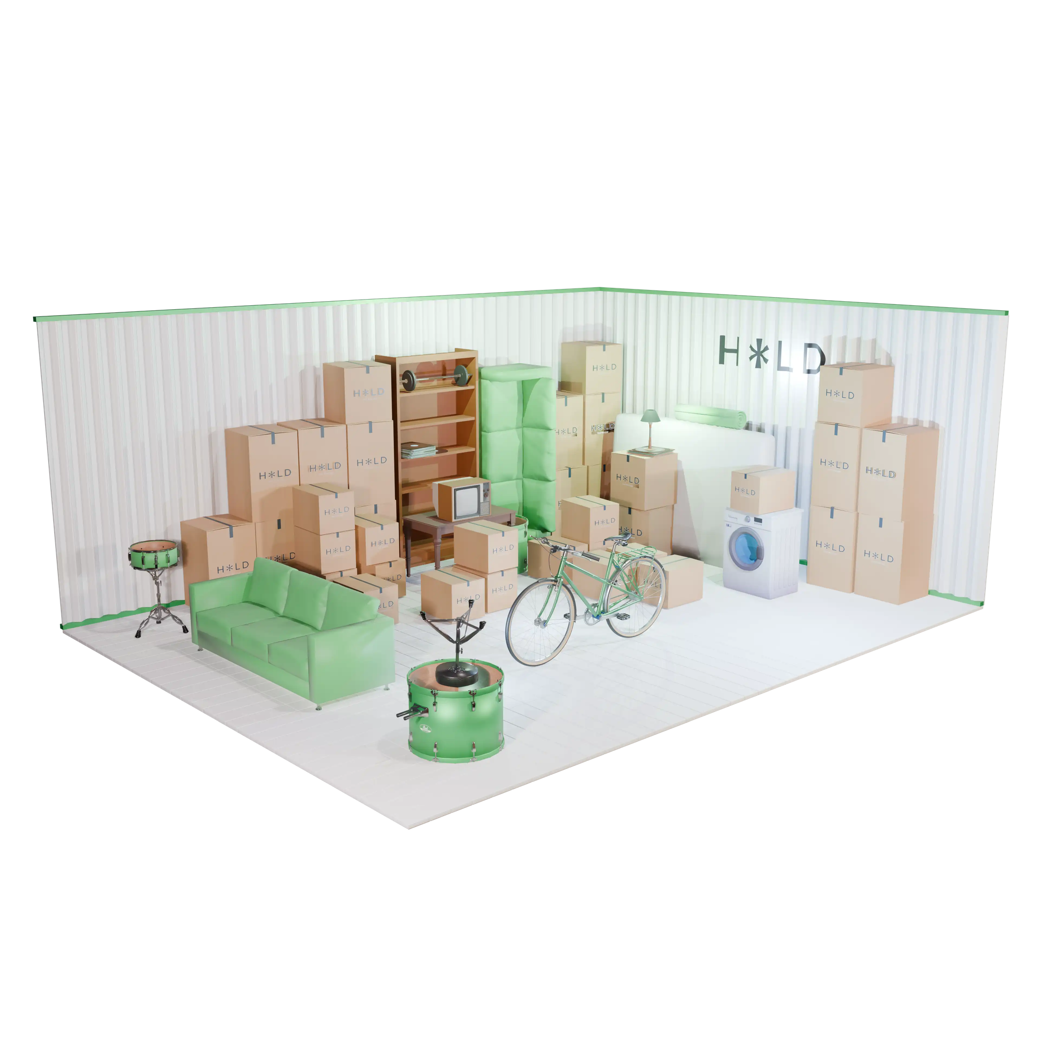 HOLD Self Storage model of large commercial storage space