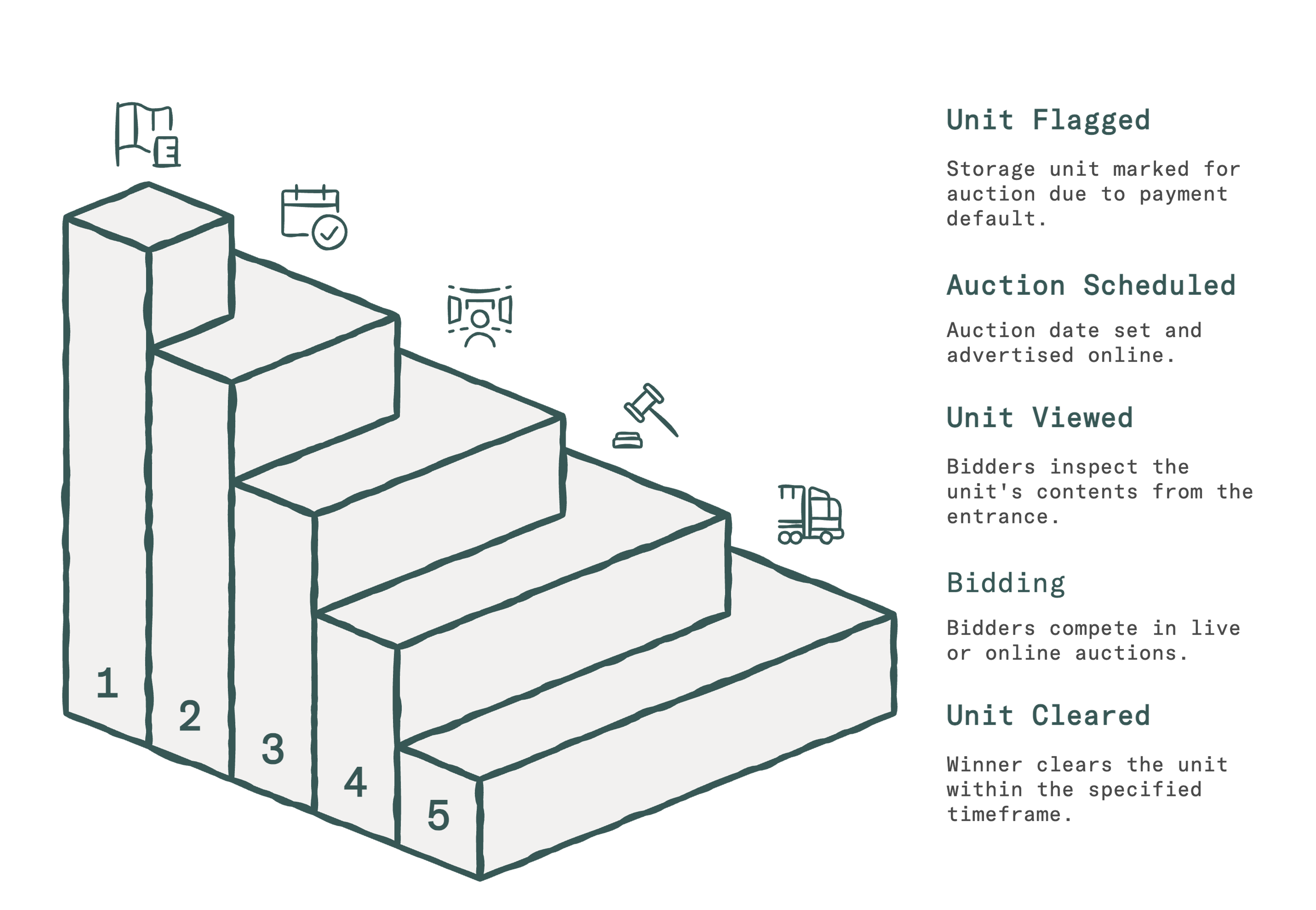 how the storage auction works infographic