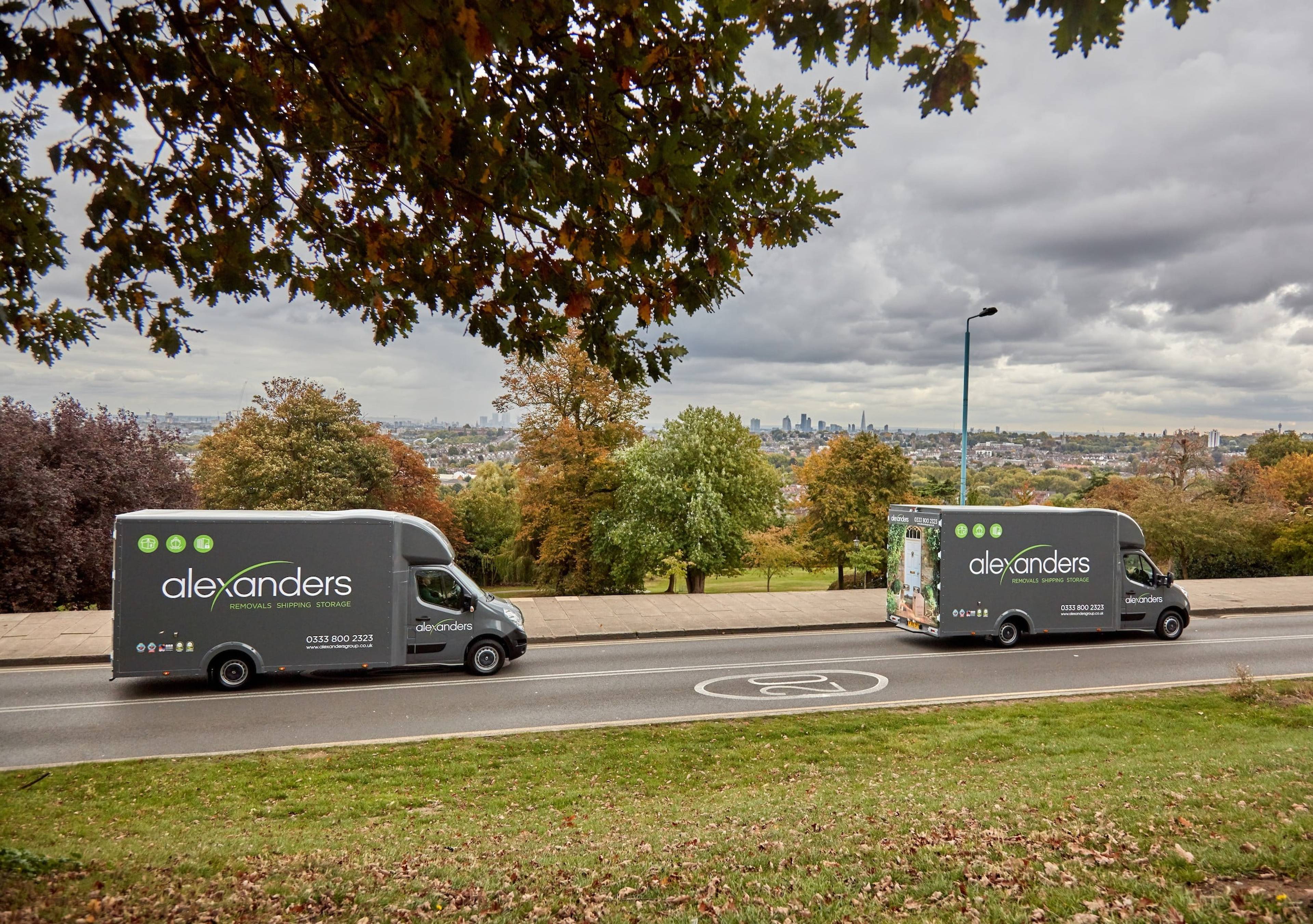 Alexanders group vans driving on road