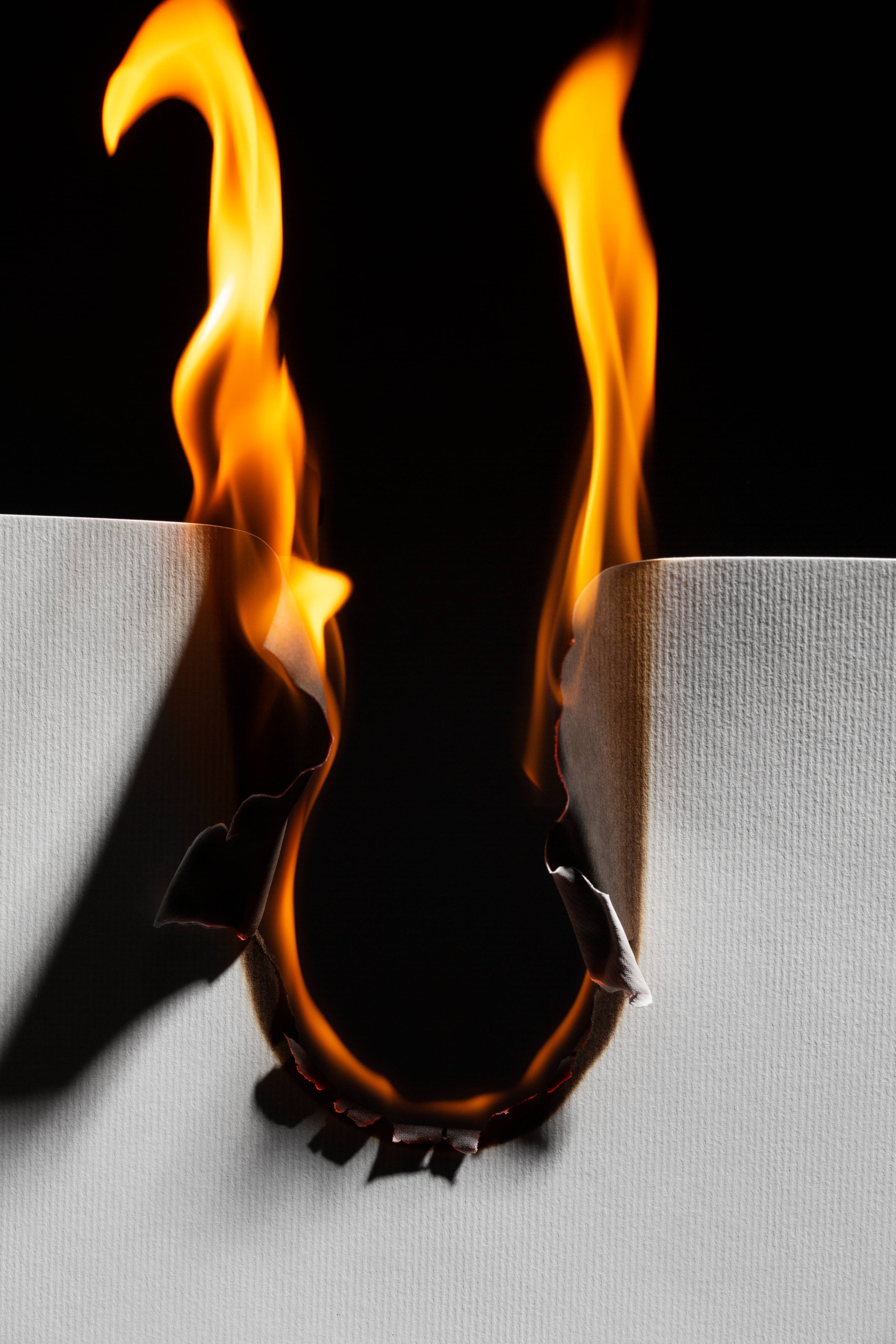 Still life of a burning page