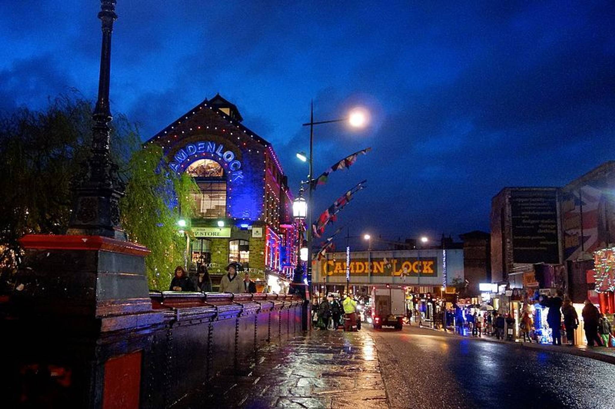camden town lock at night