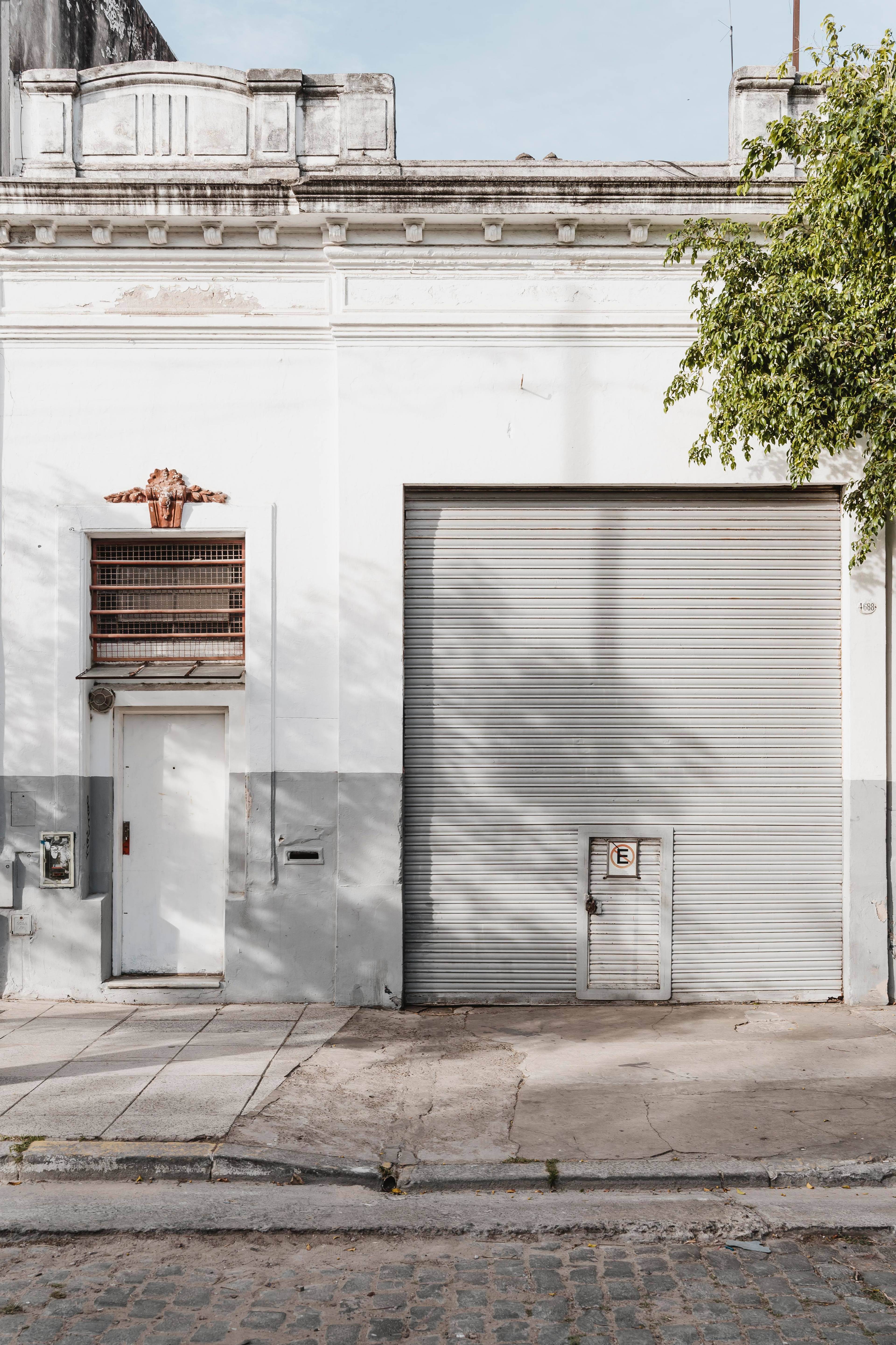 Front view of garage