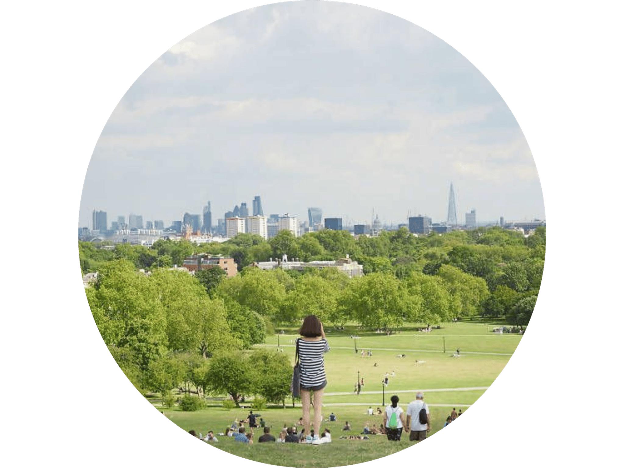 london park city on horizon people enjoying day