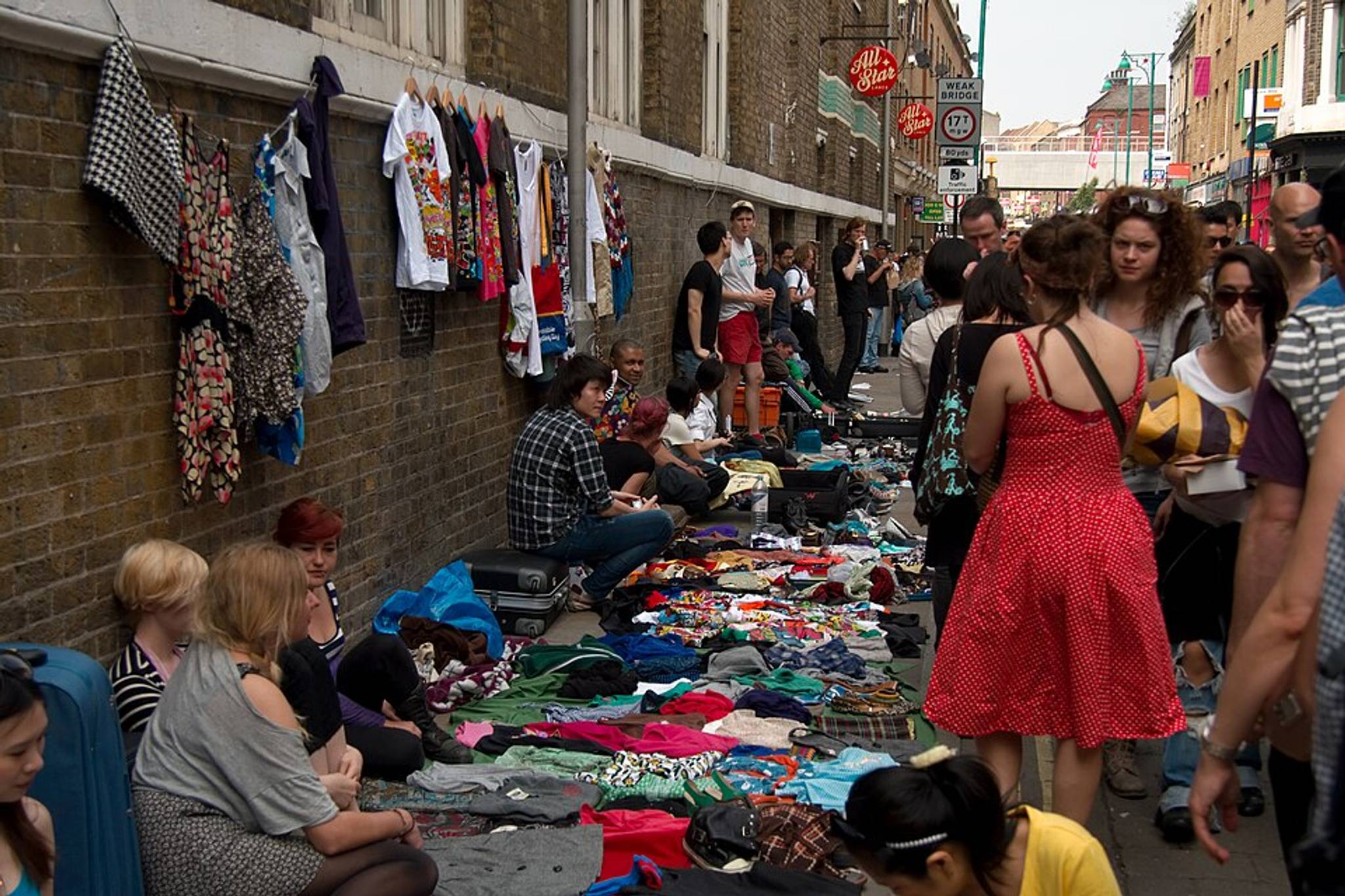 brick lane market stalls on street