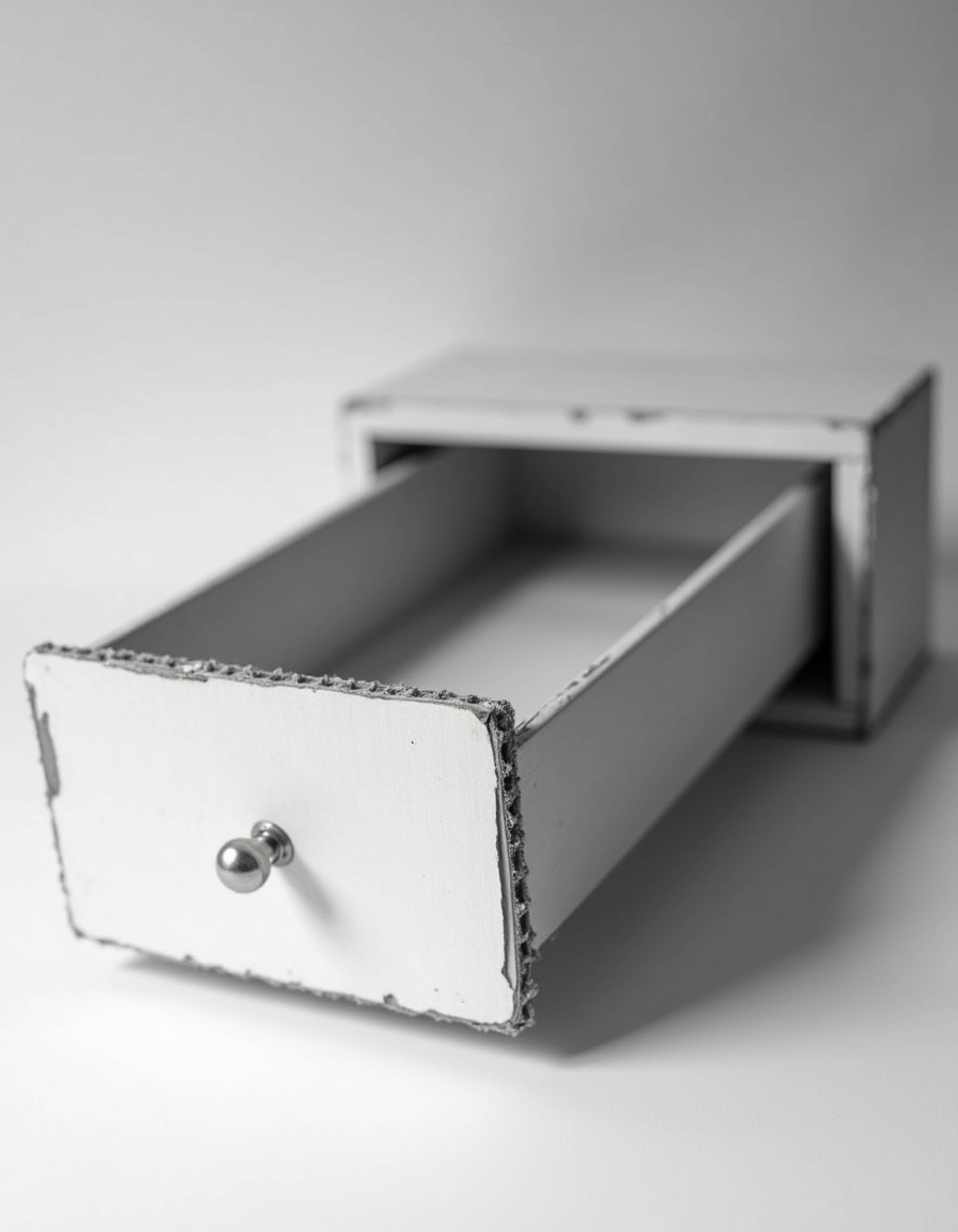 Cardboard turned into DIY drawer