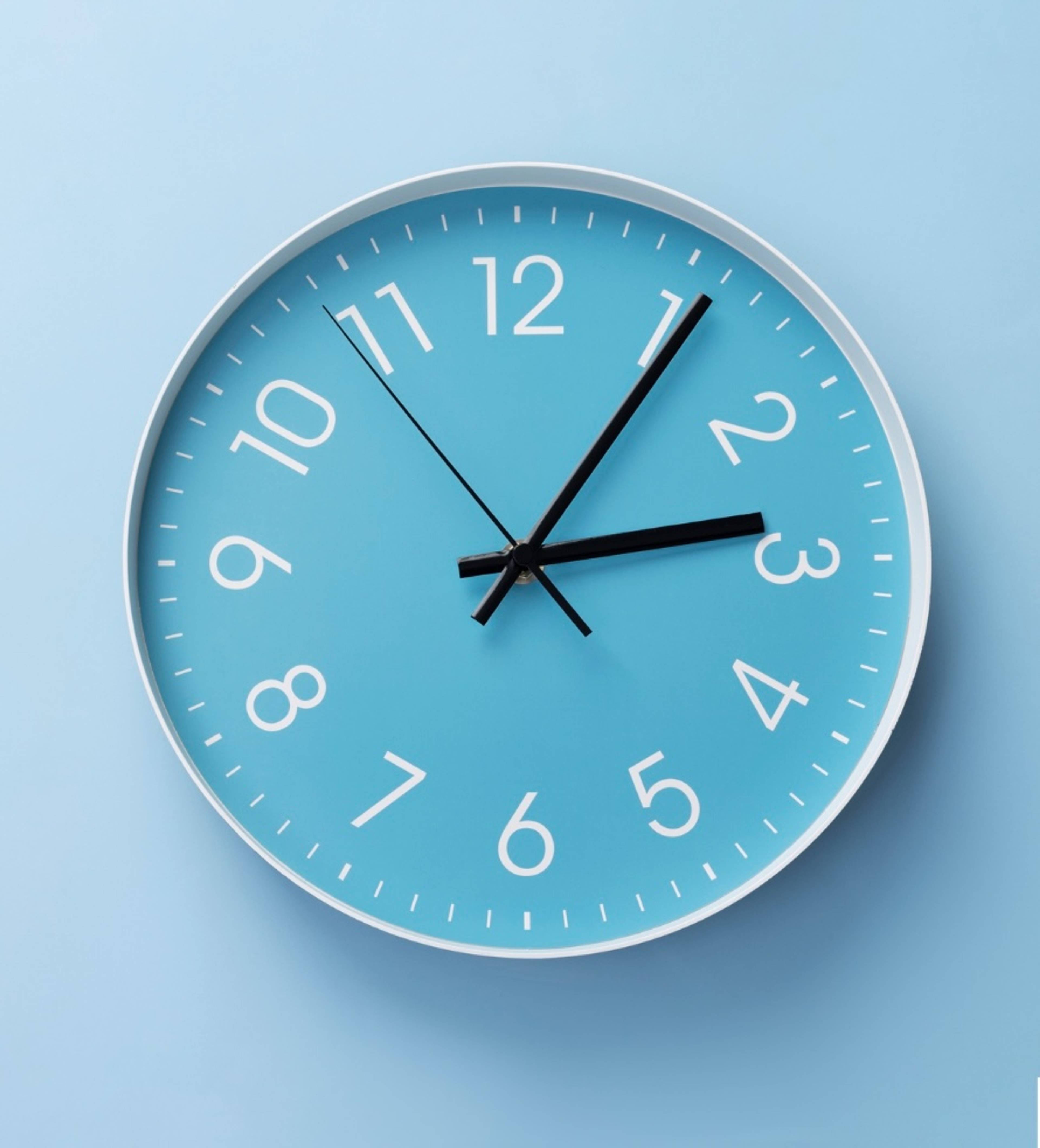 blue clock blue background