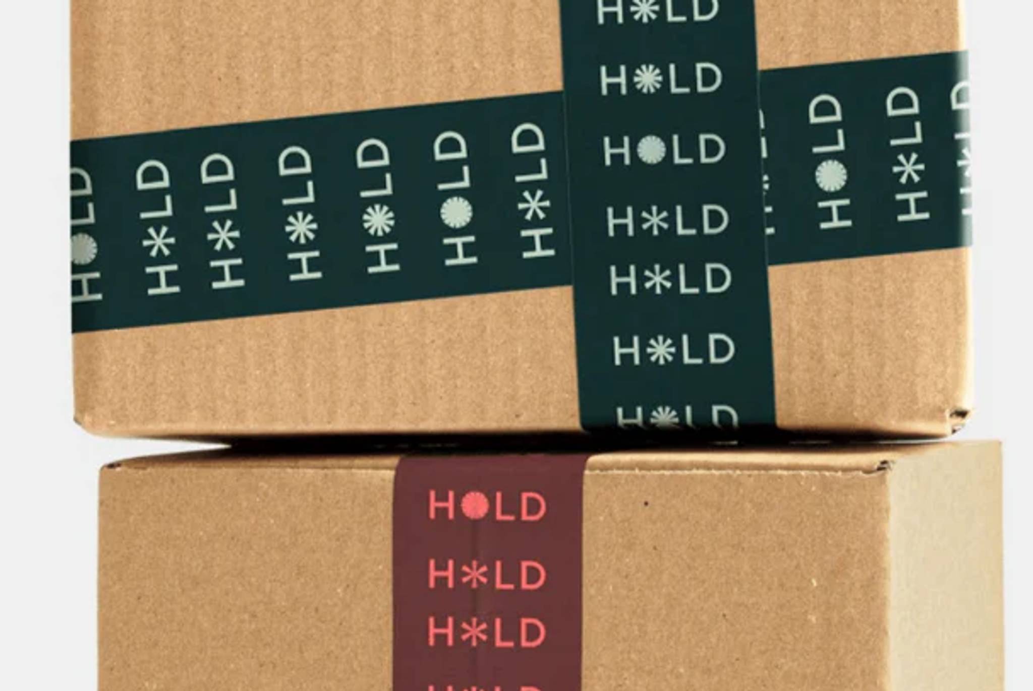 HOLD Storage branded boxes