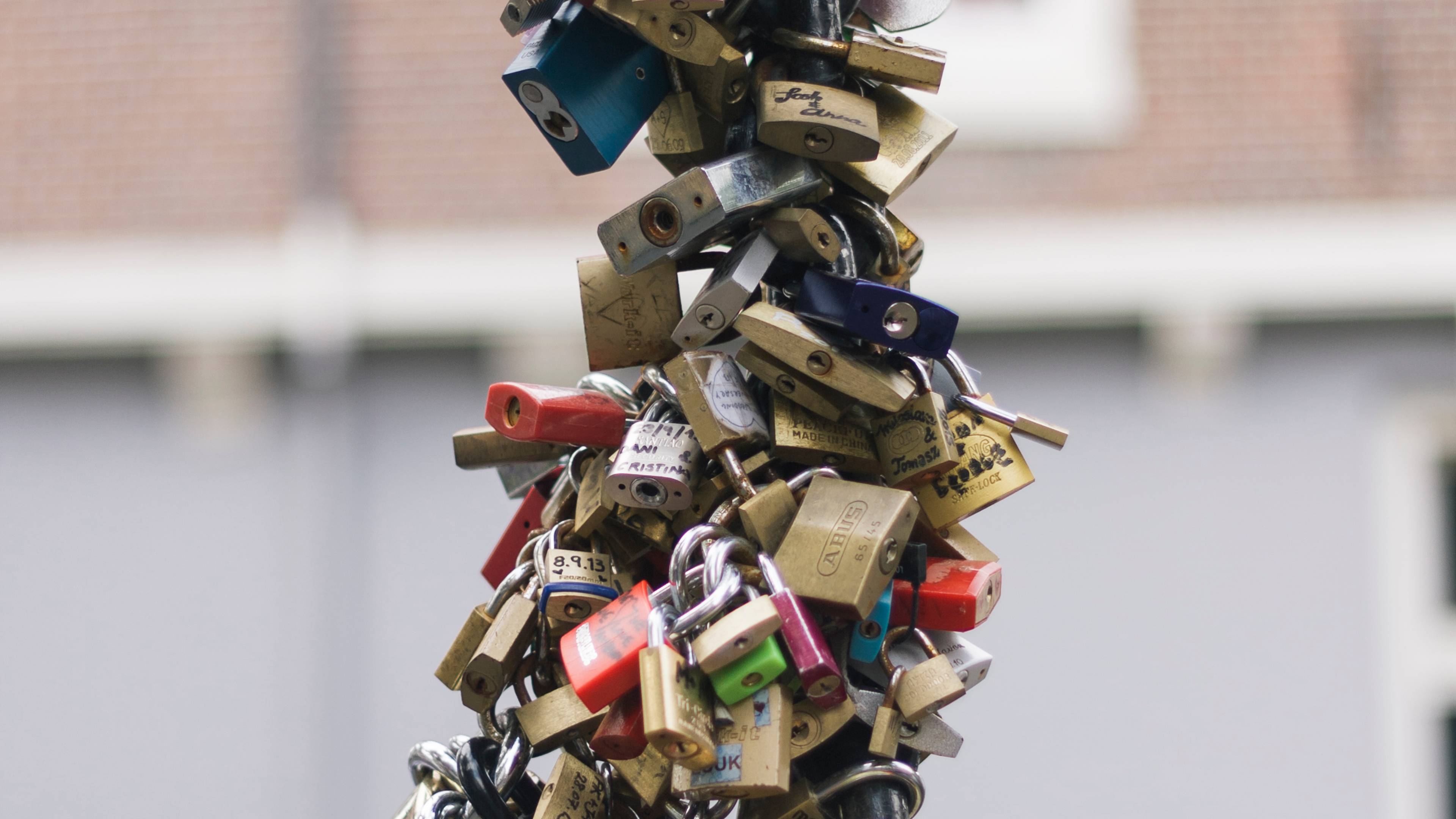 A bunch of locks in a post