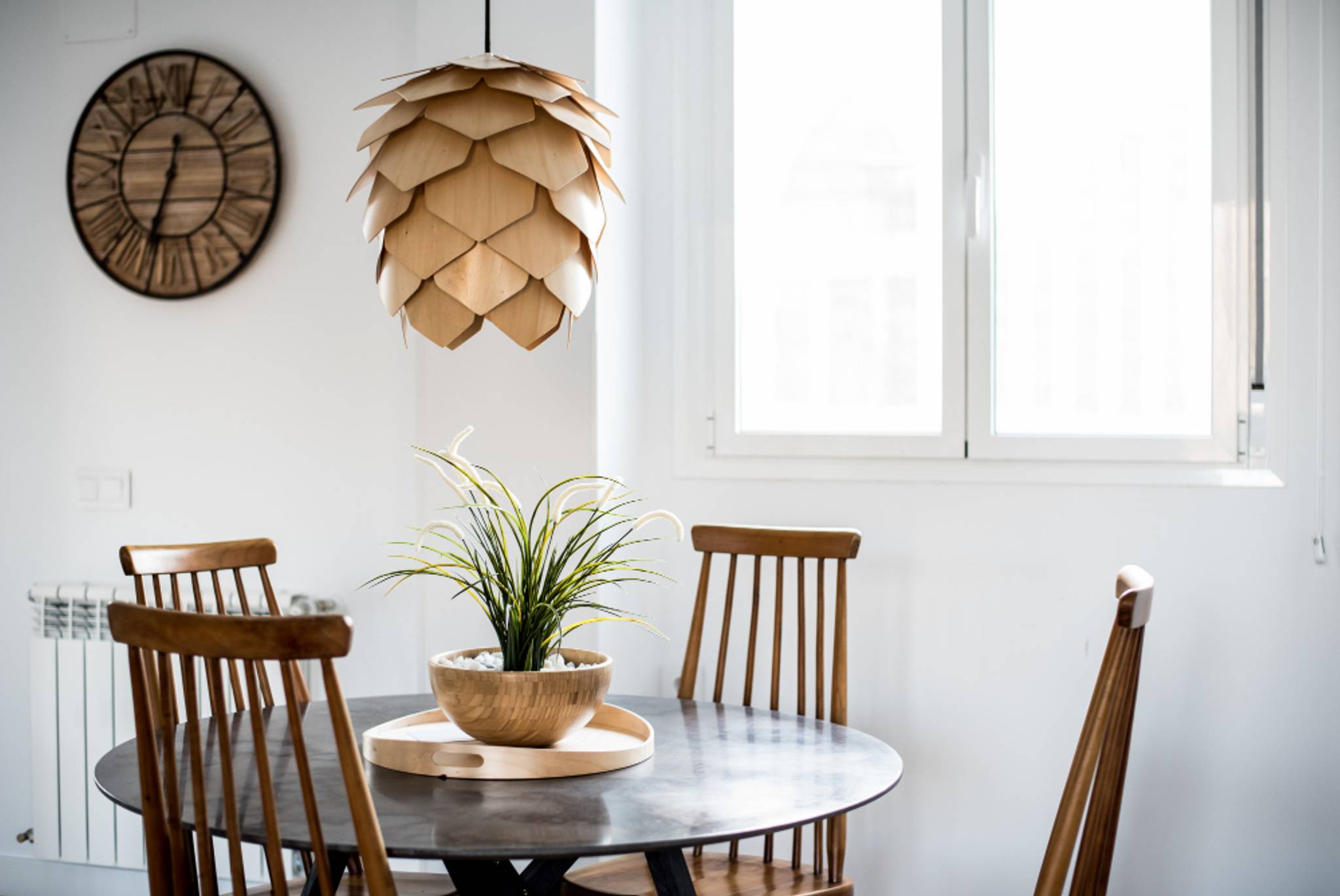 dining table chairs well lit stylish room