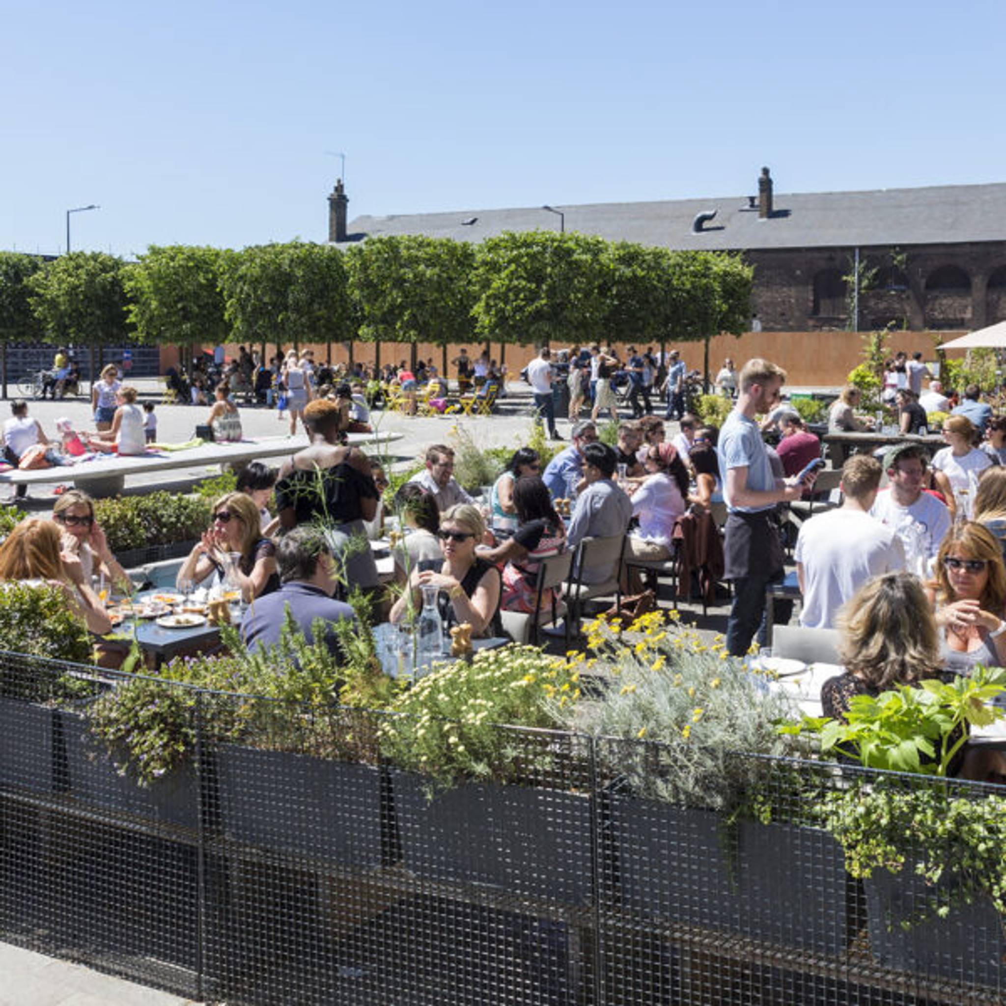 A restaurant in Granary Square, King's Cross