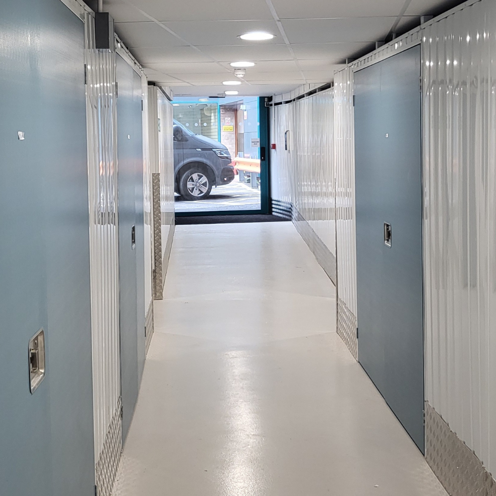 airy modern storage units at HOLD London facility