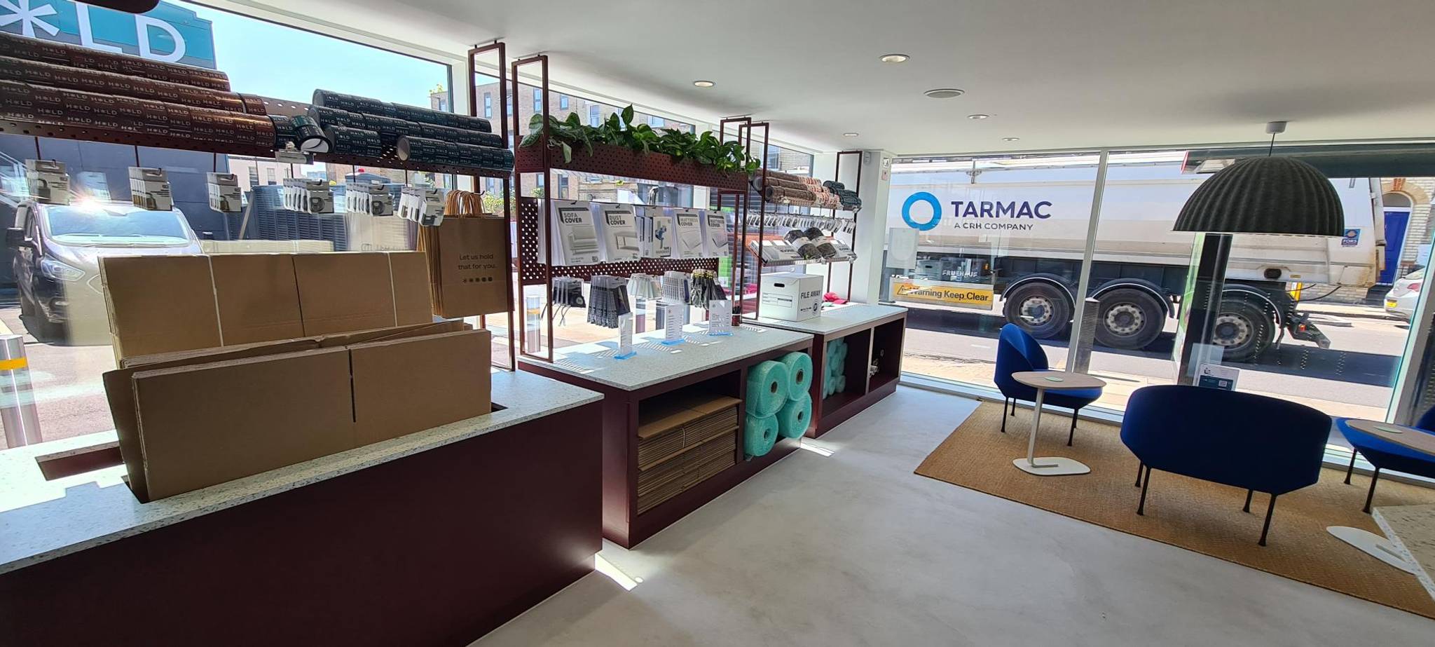 HOLD office with boxes