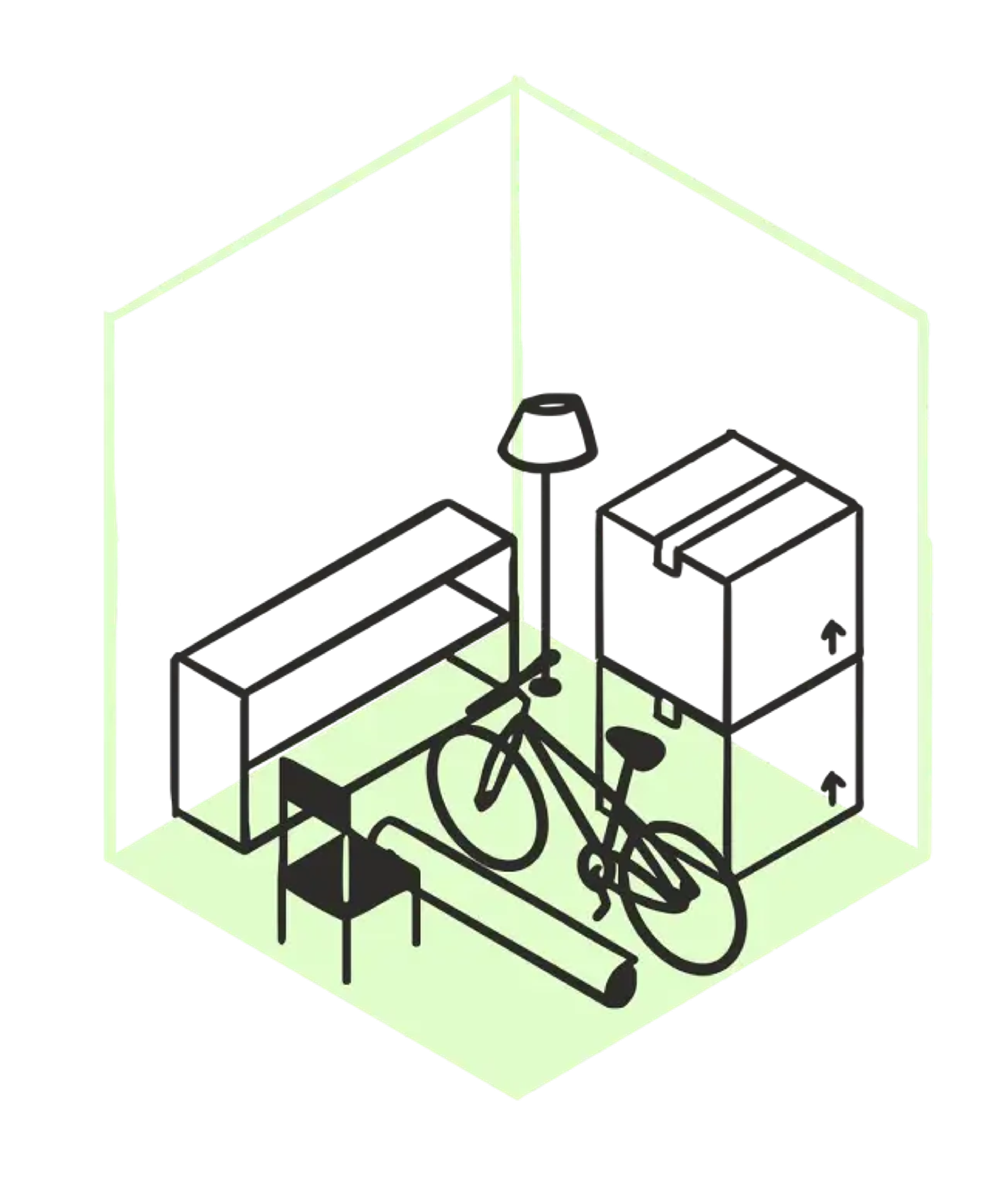 illustration of 5x10 storage unit