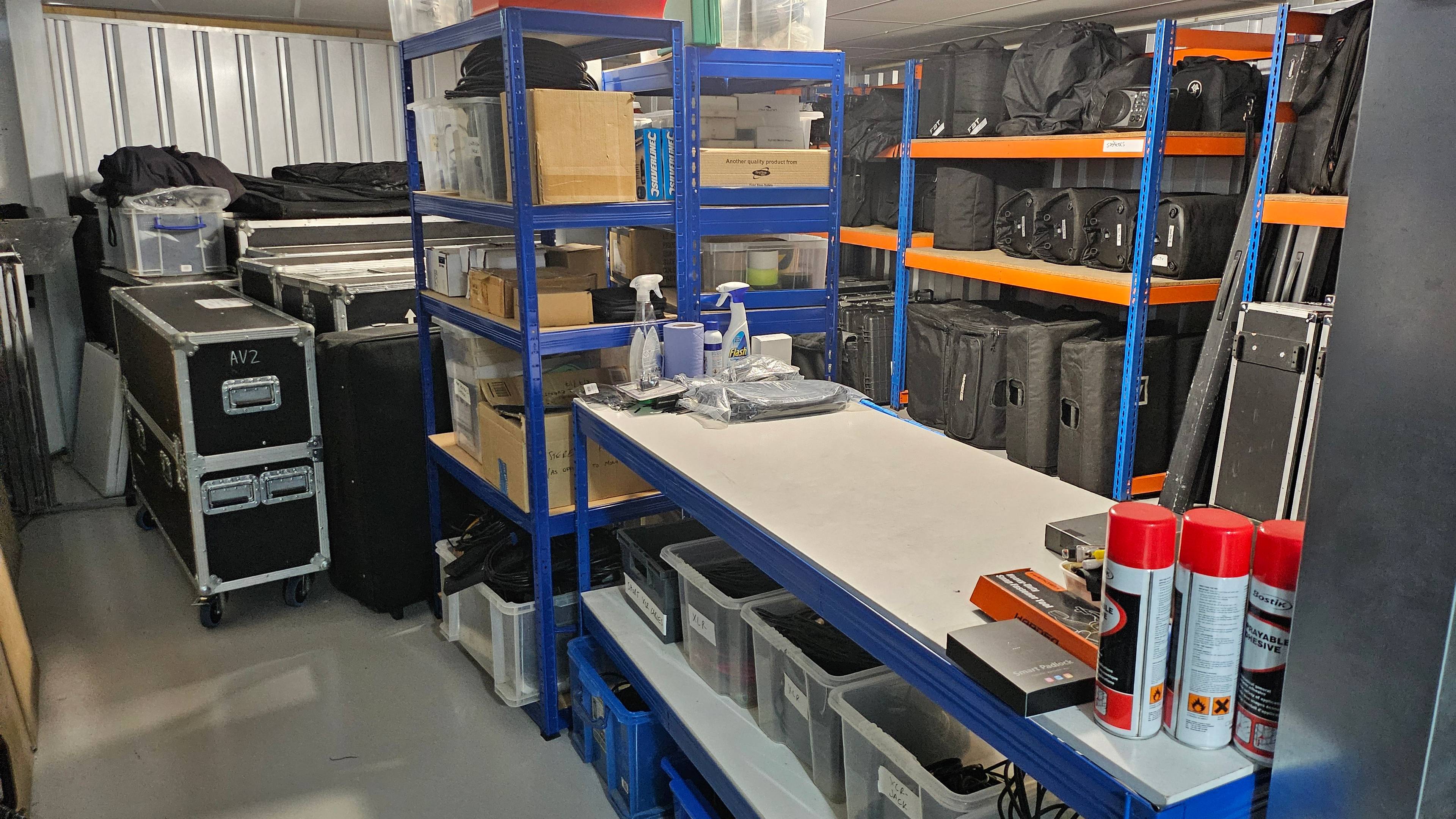 business inventory inside a HOLD storage unit