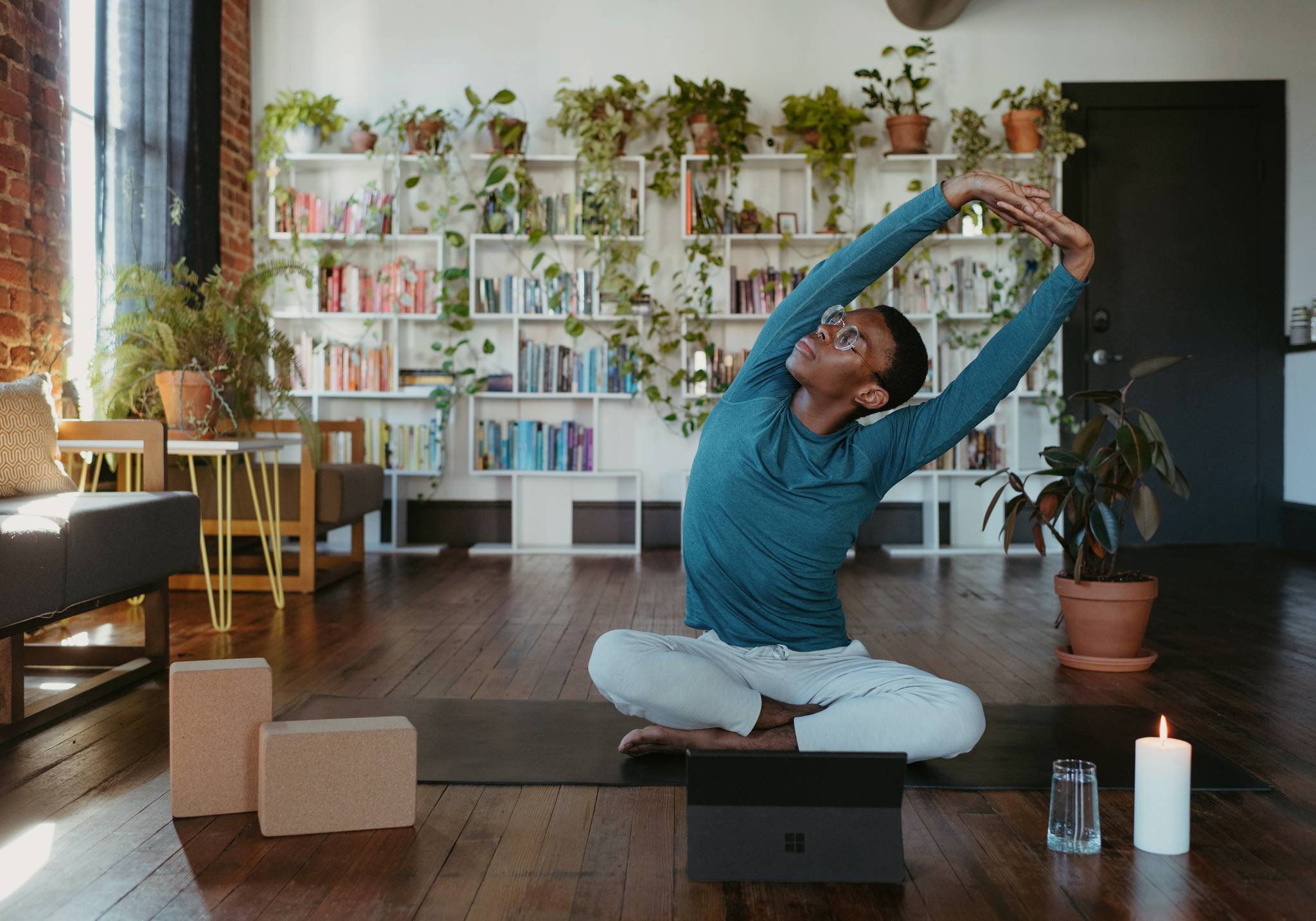 woman doing yoga