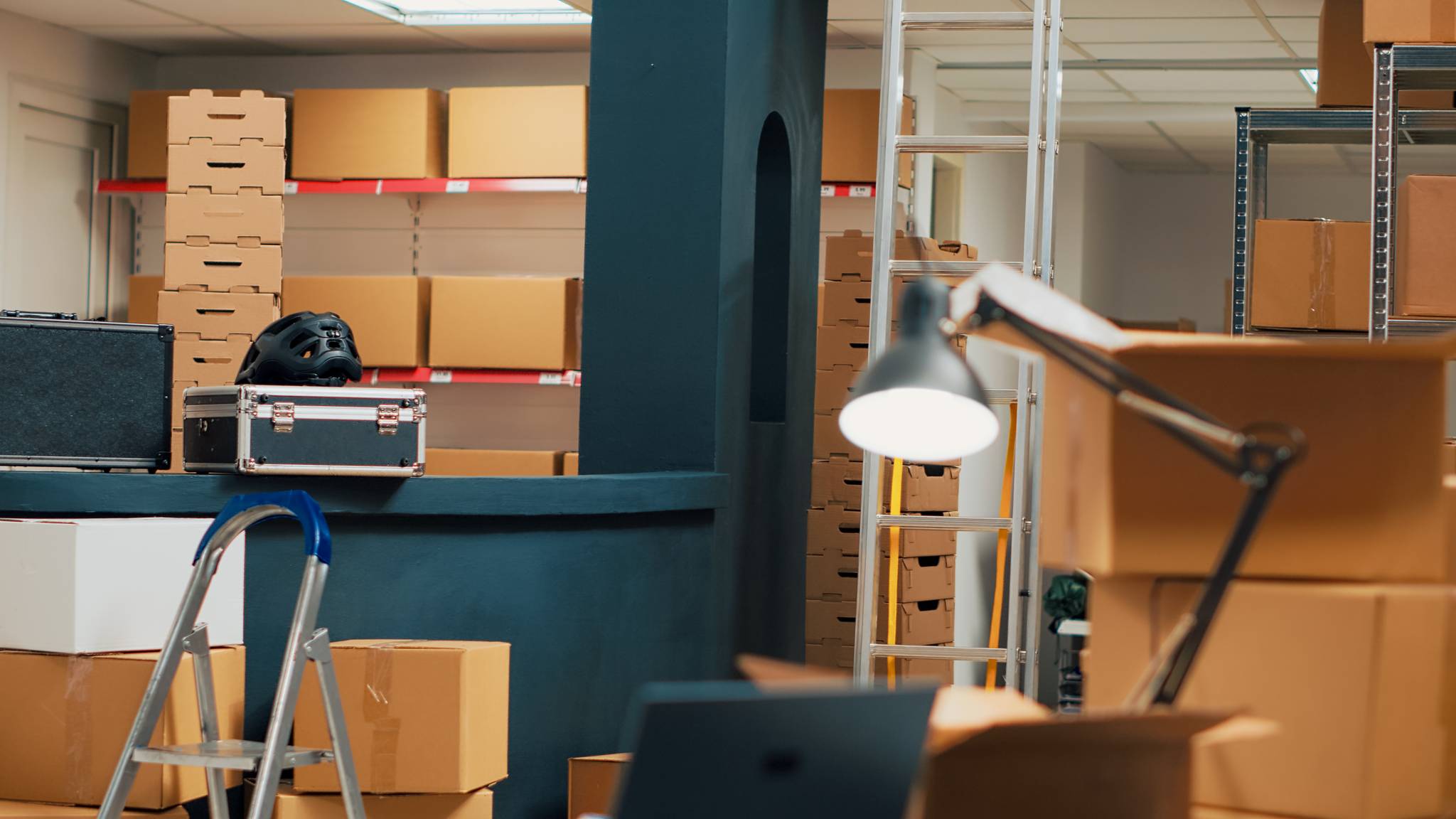 A business storage unit used to warehouse products