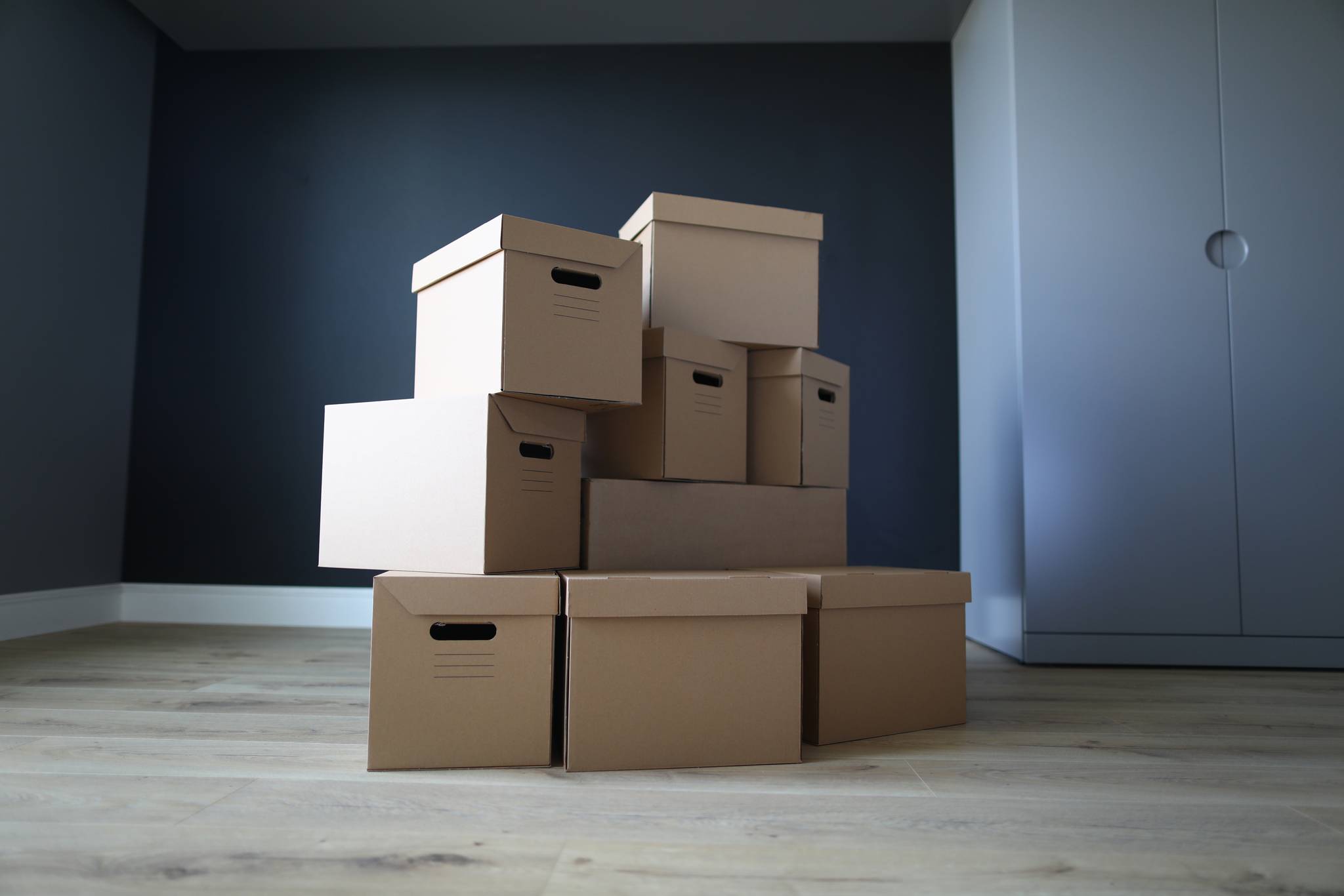cardboard boxes