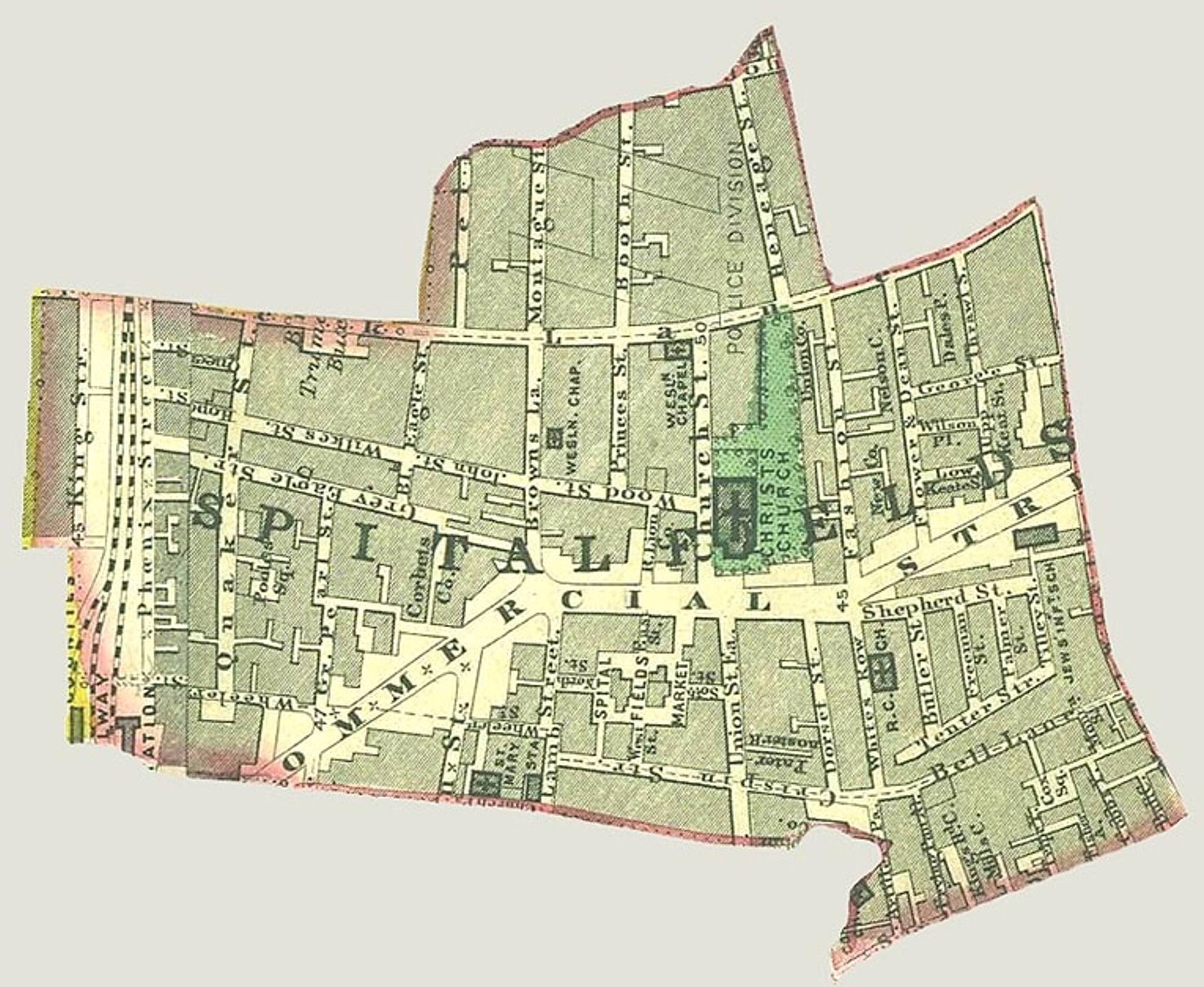 old map of brick lane market