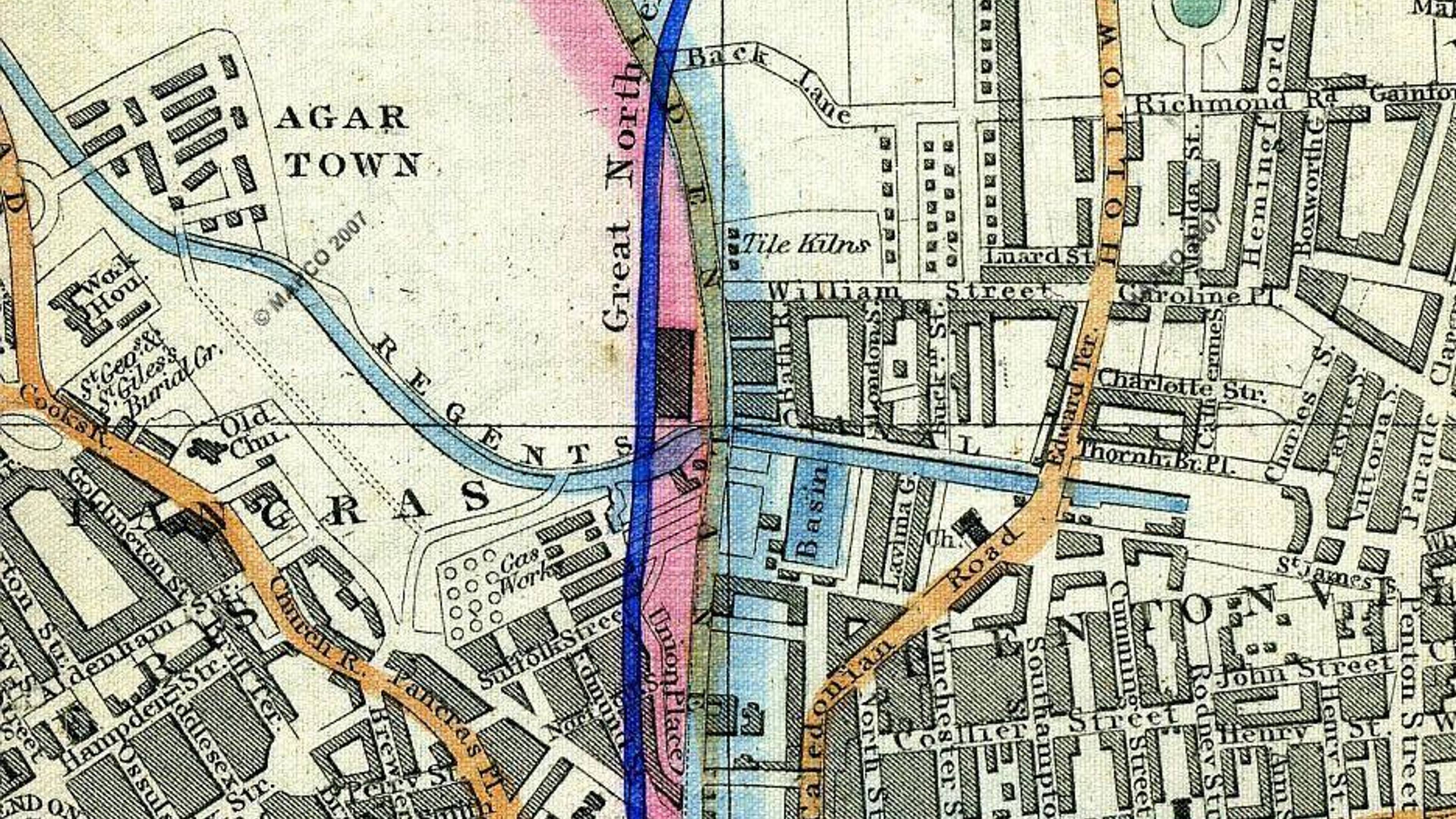 Old map of Agar Town