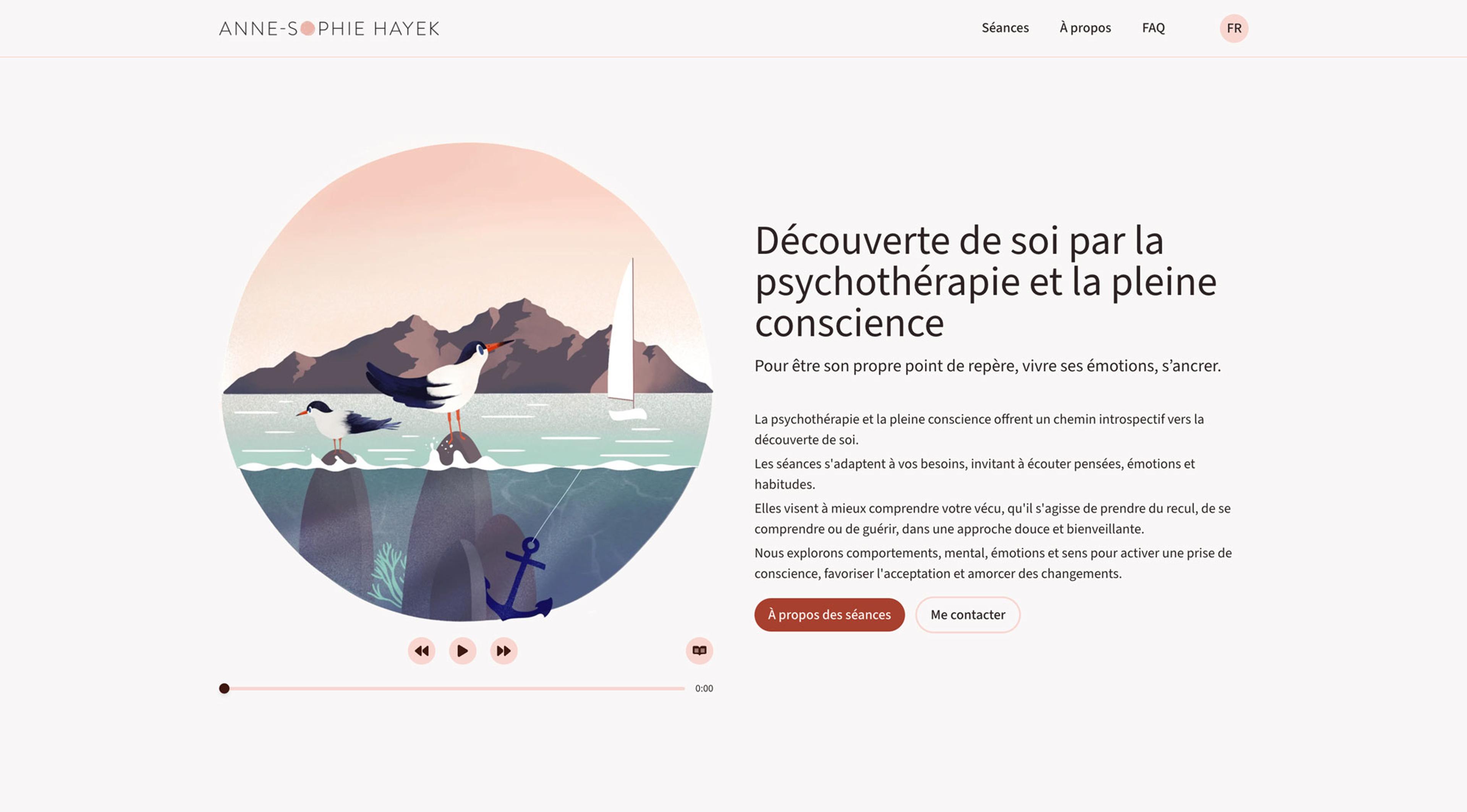 Homepage with an animated GIF and soundtrack.