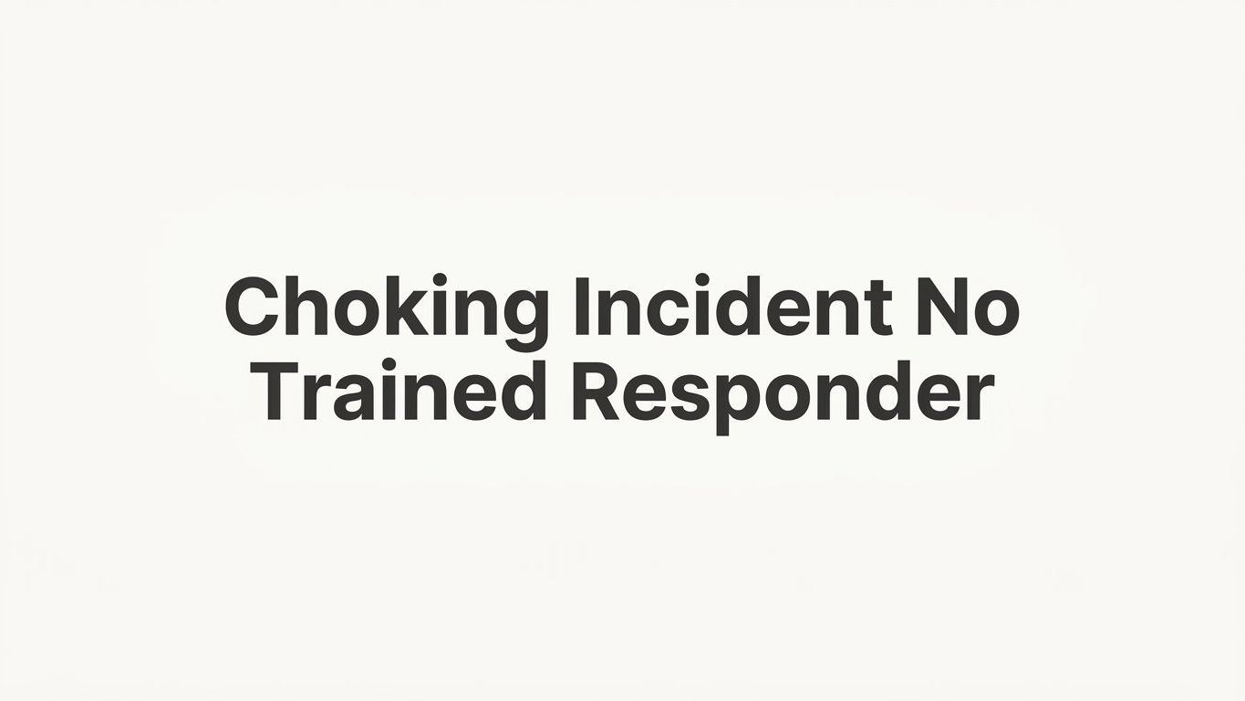 Choking Incident, No Trained Responder: What to Do Until Help Arrives