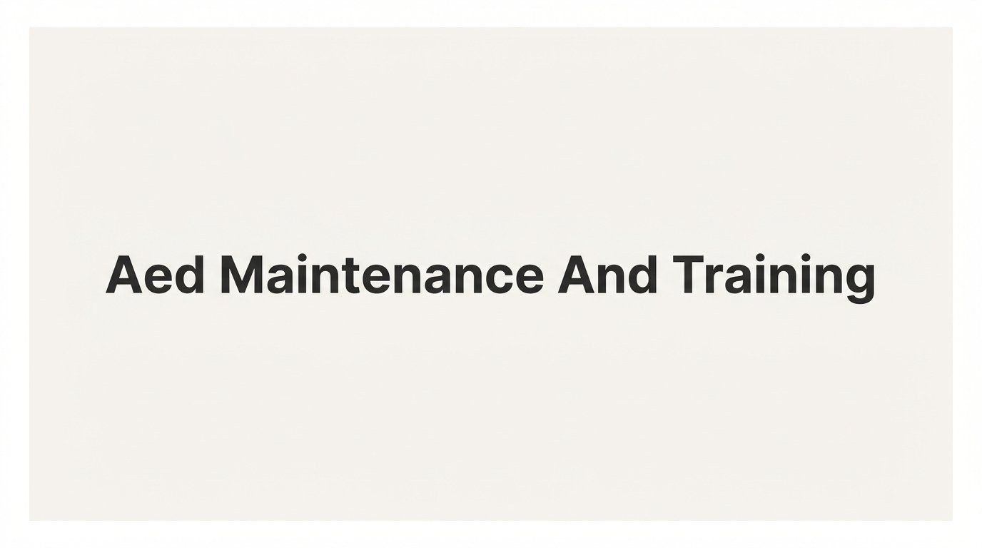 AED Maintenance and Training: A Step-by-Step Guide for Organizations