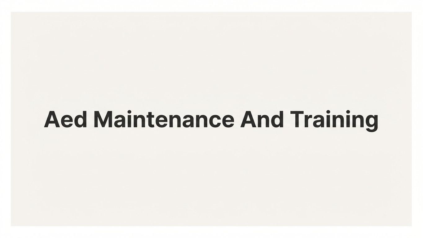 AED Maintenance and Training: A Step-by-Step Guide for Organizations