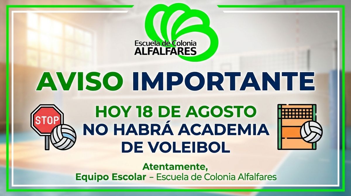 Suspensión de academia de voleibol