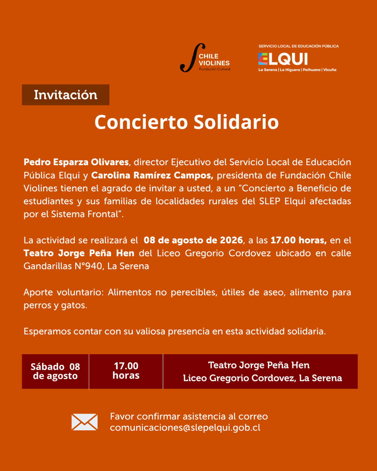 Invitación: Concierto Solidario