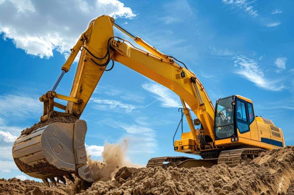 image of yellow excavator at work - do excavators hold their value? find out with Five Star Equipment, a construction equipment supplier serving PA & NY.