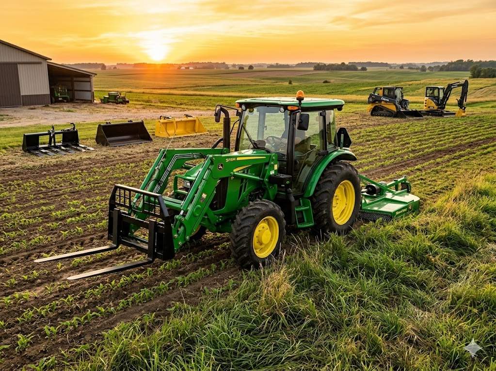 Farm tractor attachment used for land management and agricultural equipment operations